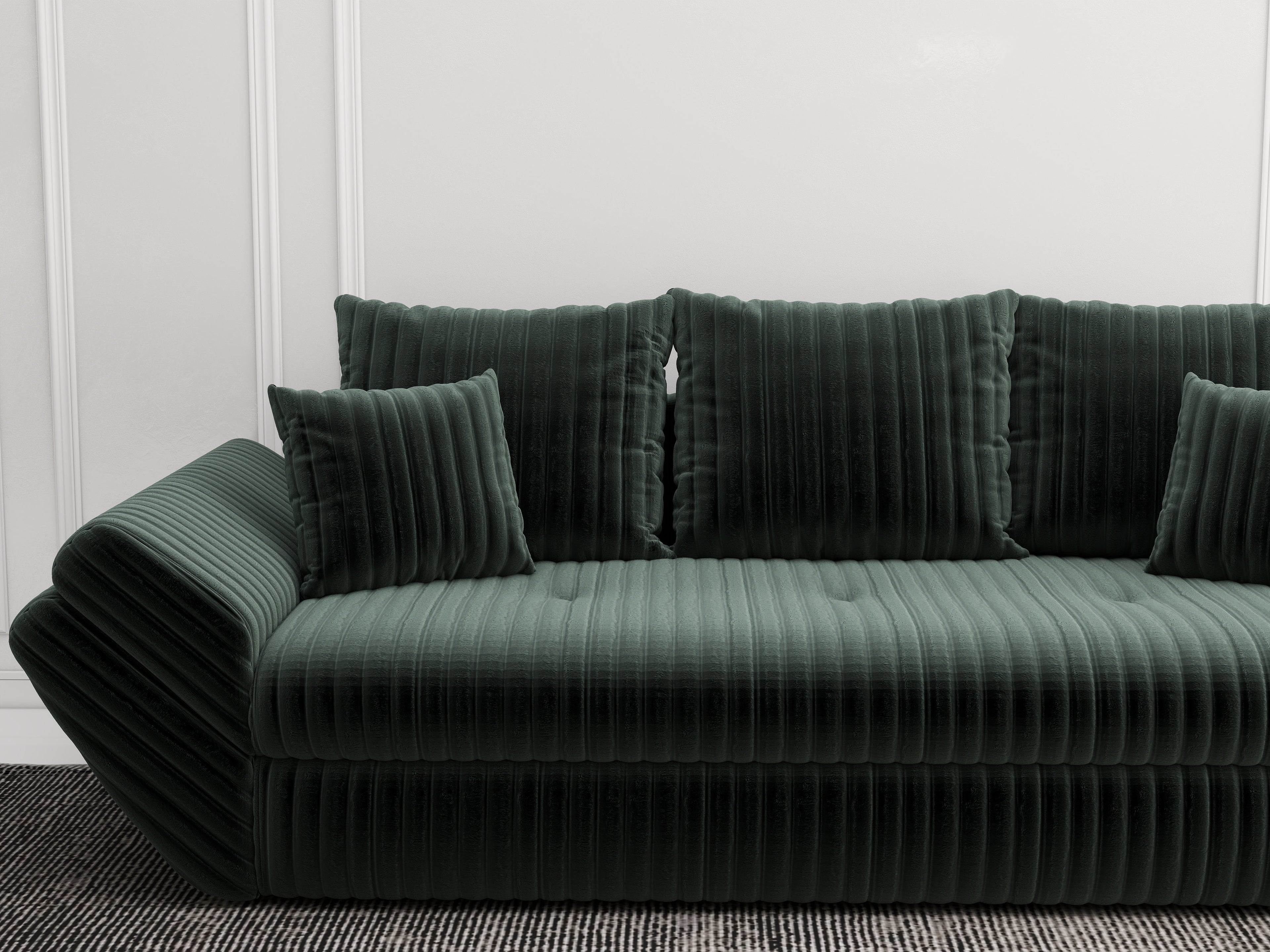 Canapea extensibilă dumonde cu ladă de depozitare si sezut confortabil din spuma high-density, Loana Ambience Green 250x100 cm