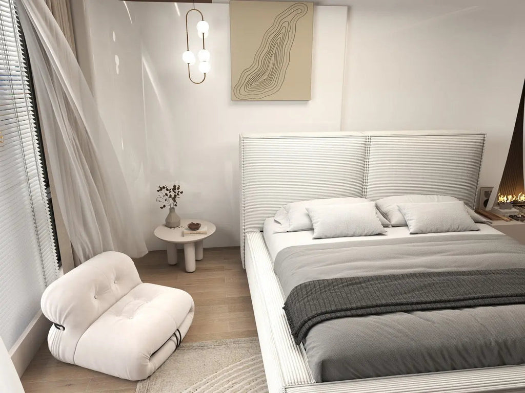 Pat dormitor dumonde, tapitat gri, Dreamer 180x200 cm, somiera rabatabila inclusa, spatiu depozitare