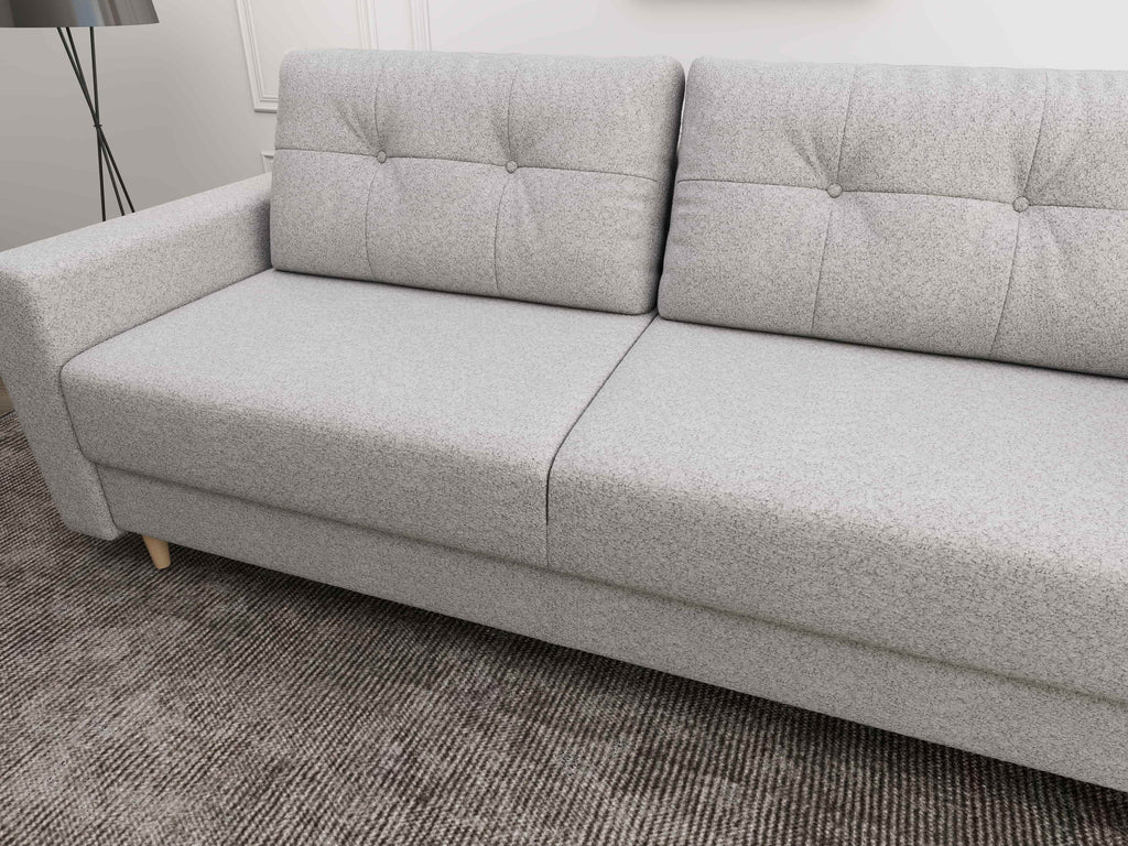 Canapea extensibilă dumonde cu ladă de depozitare si sezut confortabil din spuma high-density, Summer Euphoria Dove 225x100 cm