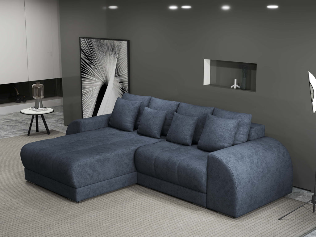 Colțar extensibil dumonde cu ladă de depozitare si sezut confortabil din spuma high-density, Verona Enjoy Antracit 290x185 cm