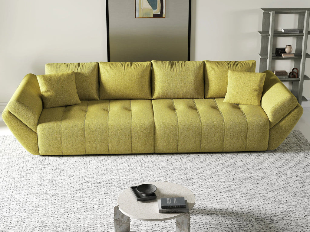 Canapea extensibilă dumonde cu ladă de depozitare si sezut confortabil din spuma high-density, Berlin Enjoy Green 300x100 cm