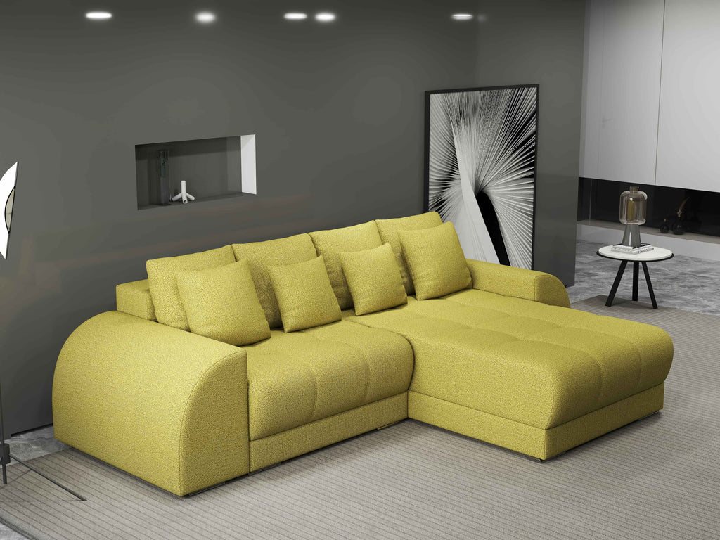 Colțar extensibil dumonde cu ladă de depozitare si sezut confortabil din spuma high-density, Verona Enjoy Verde II 290x185 cm