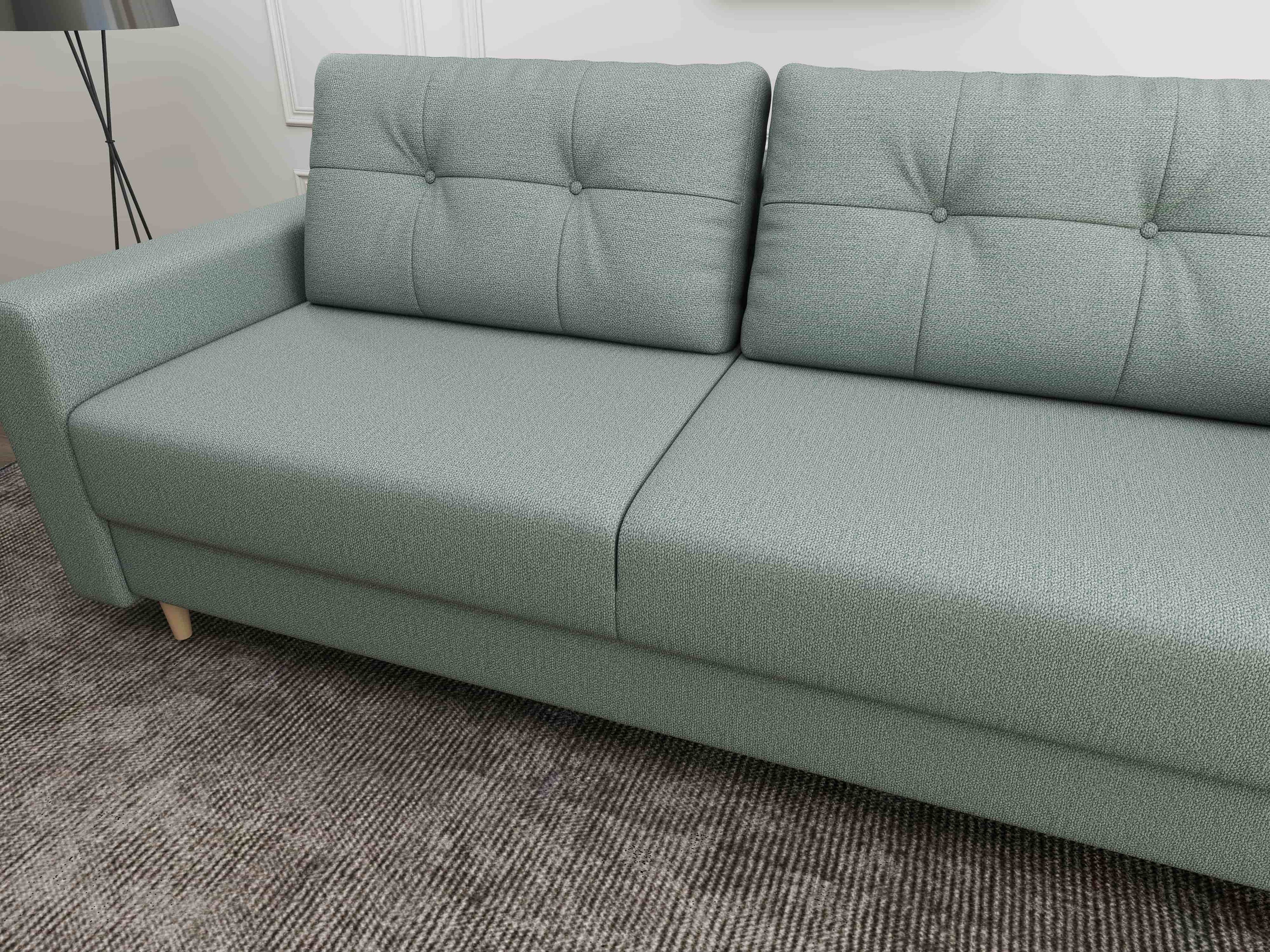 Canapea extensibilă dumonde cu ladă de depozitare si sezut confortabil din spuma high-density, Summer Enjoy Mint 225x100 cm