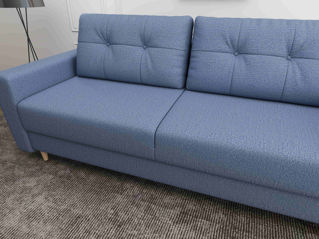 Canapea extensibilă dumonde cu ladă de depozitare si sezut confortabil din spuma high-density, Summer Enjoy Albastru 225x100 cm