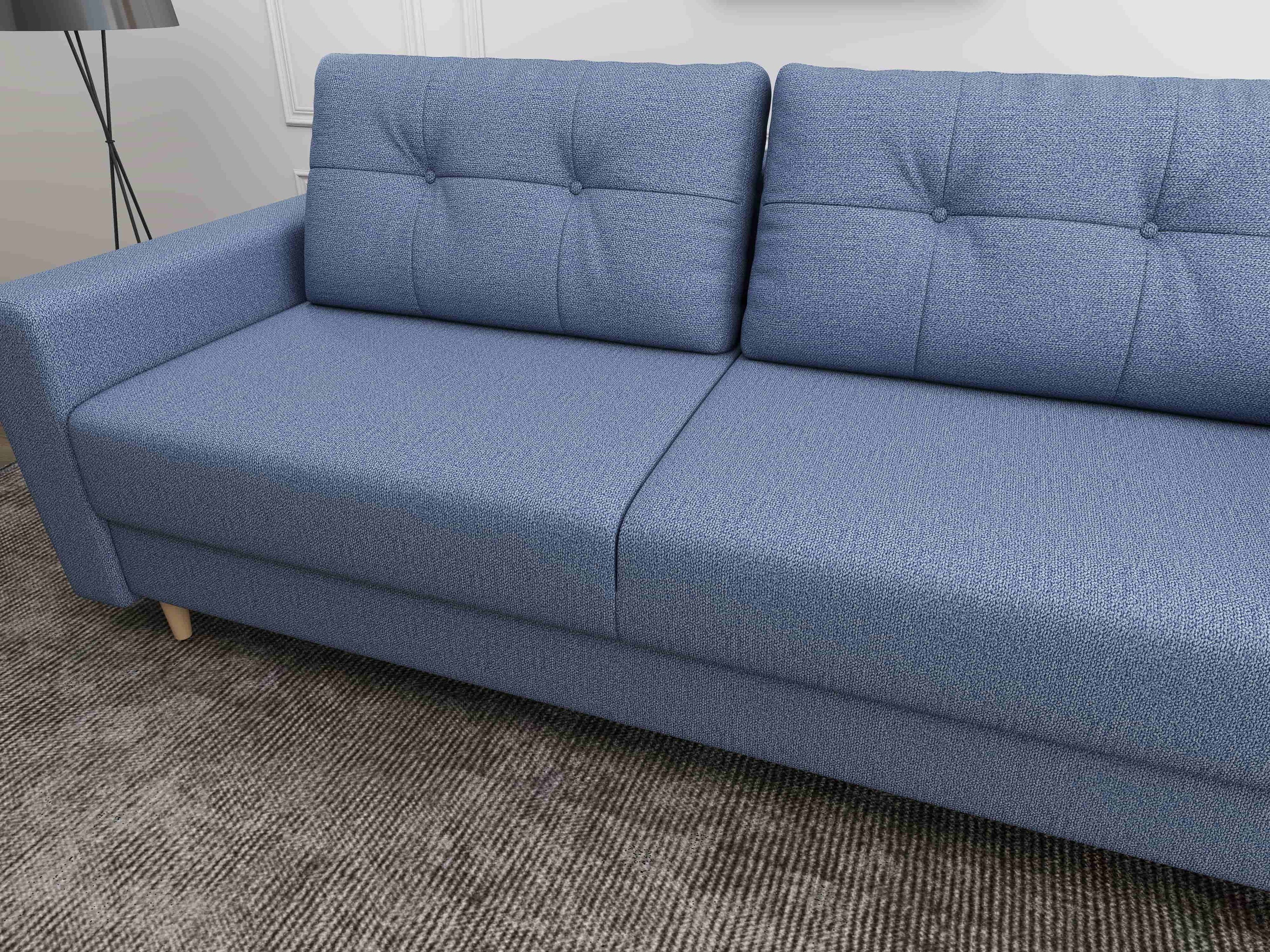 Canapea extensibilă dumonde cu ladă de depozitare si sezut confortabil din spuma high-density, Summer Enjoy Albastru 225x100 cm