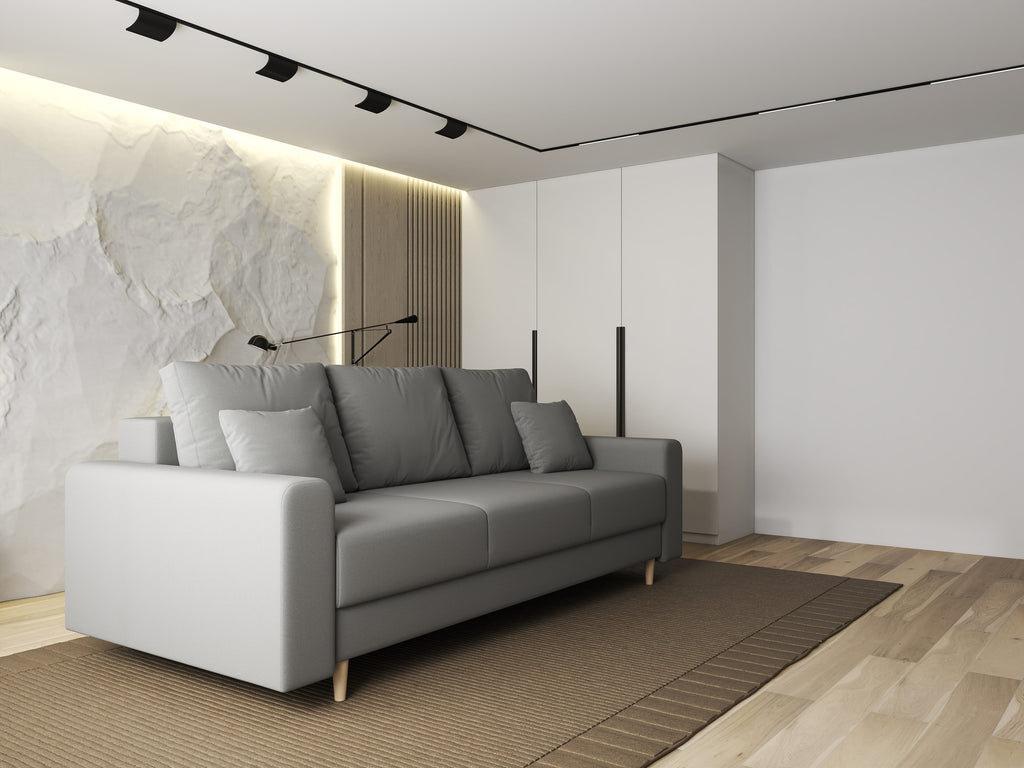 Canapea extensibilă dumonde cu ladă de depozitare si sezut confortabil din spuma high-density, Kronos Royal Gri 210x100 cm