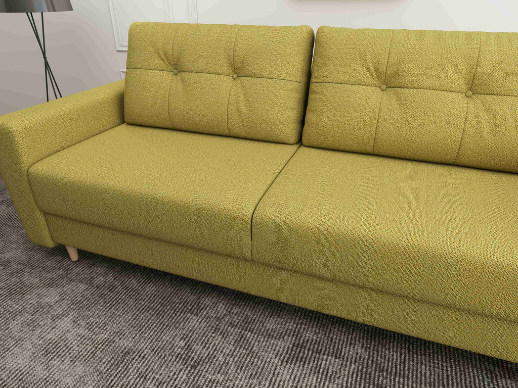 Canapea extensibilă dumonde cu ladă de depozitare si sezut confortabil din spuma high-density, Summer Enjoy Verde 225x100 cm