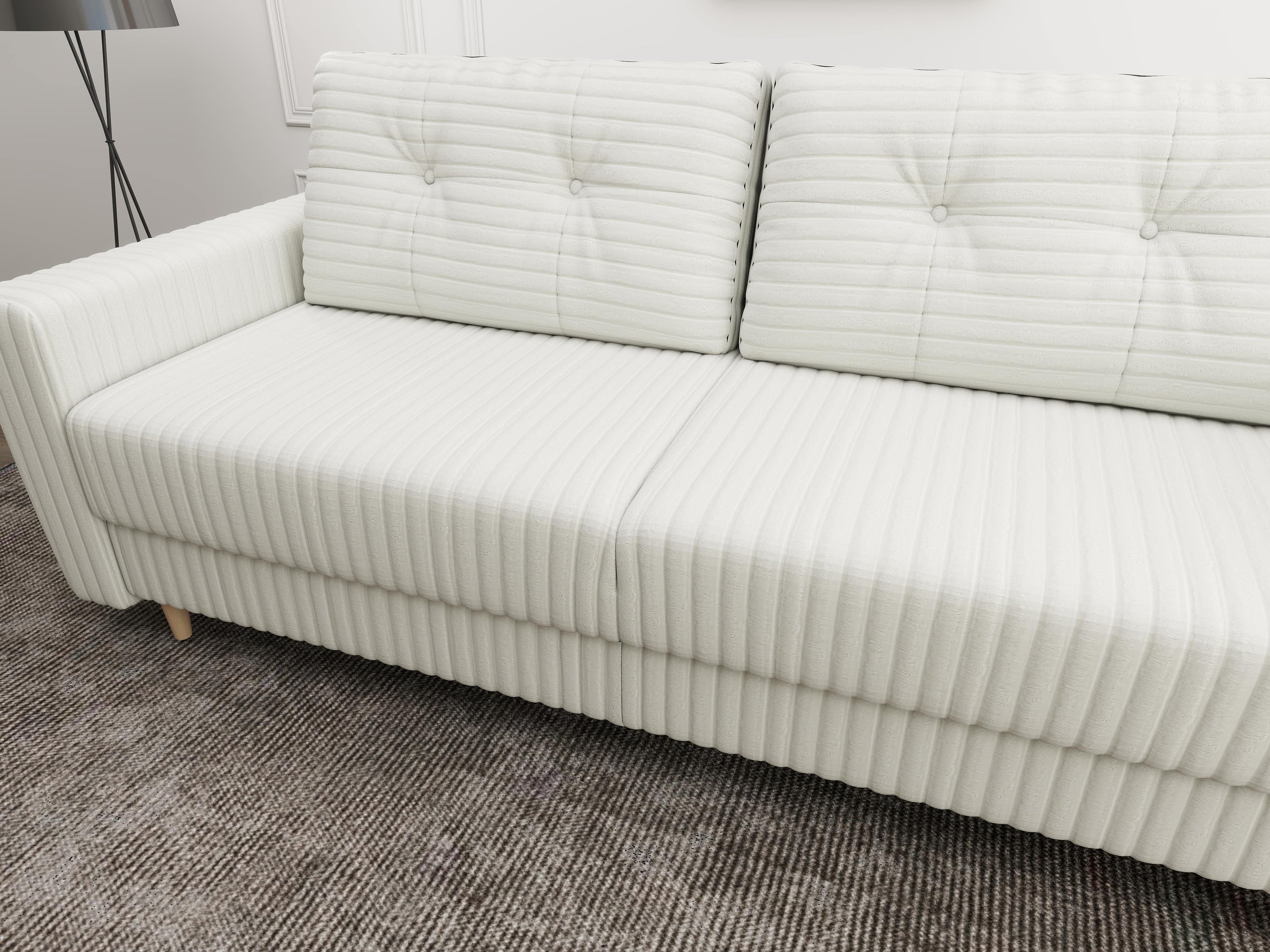 Canapea extensibilă dumonde cu ladă de depozitare si sezut confortabil din spuma high-density, Summer Ambience Ivory 225x100 cm