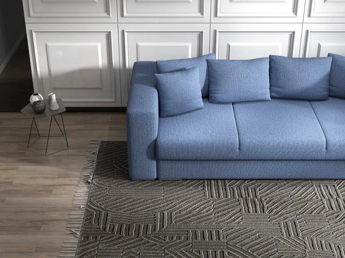 Canapea extensibilă dumonde cu ladă de depozitare si sezut confortabil din spuma high-density, Gloria Enjoy Blue 240x100 cm