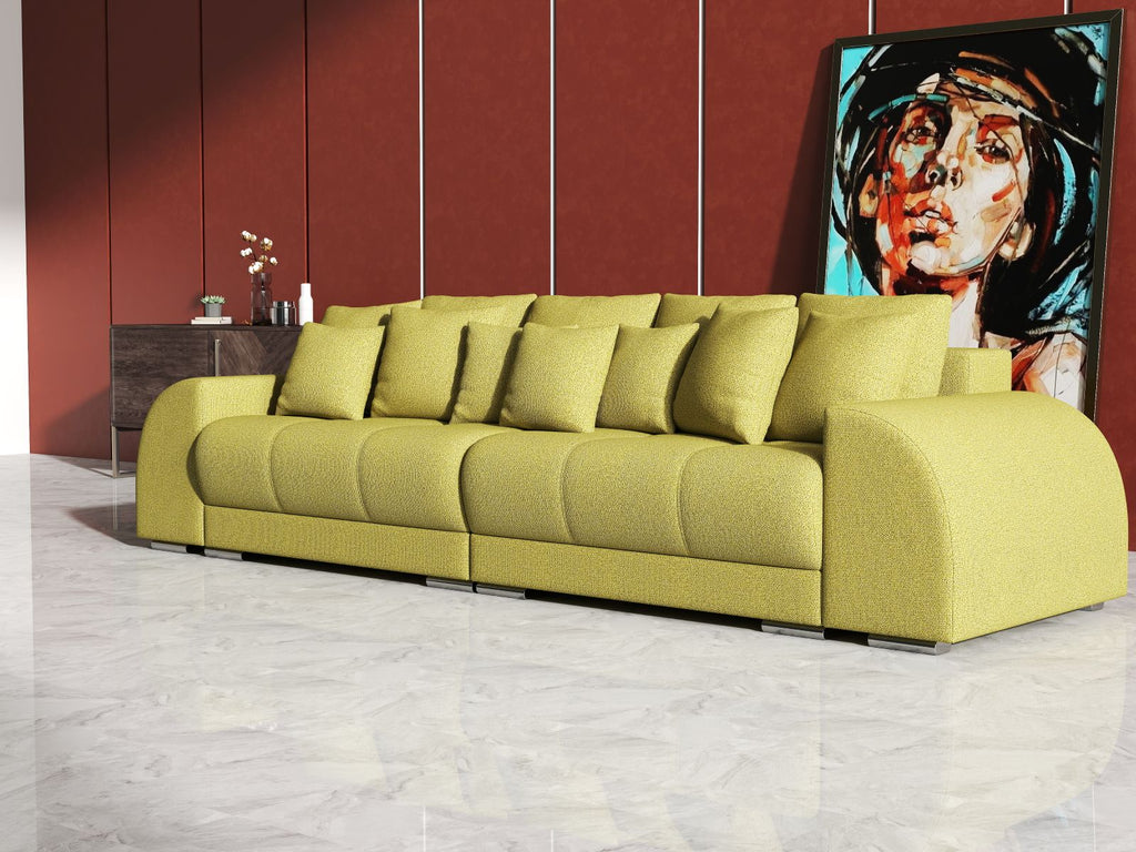 Canapea extensibilă dumonde cu 2 lăzi de depozitare si sezut confortabil din spuma high-density, Verona Enjoy Green 310x100 cm