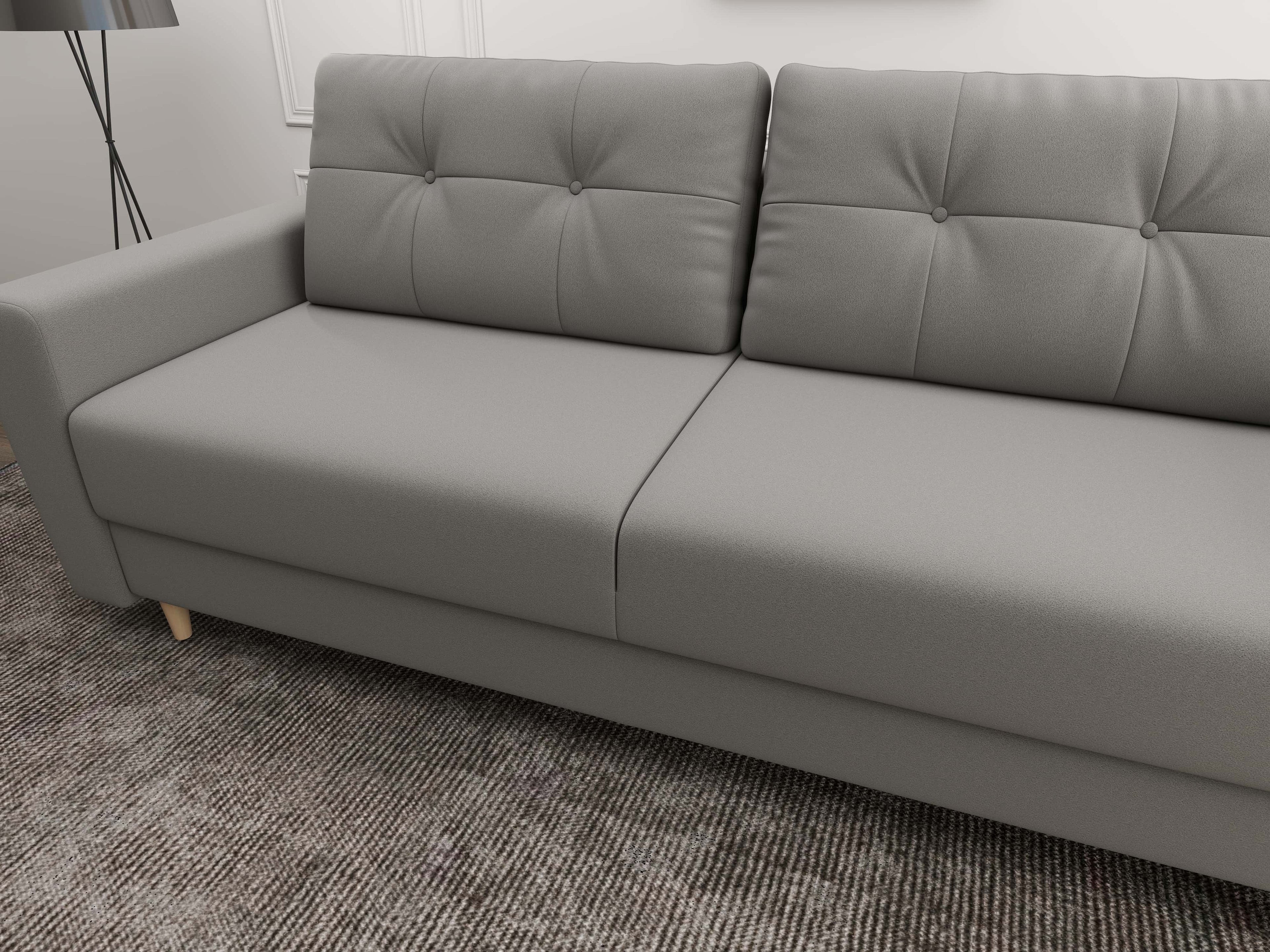 Canapea extensibilă dumonde cu ladă de depozitare si sezut confortabil din spuma high-density, Summer Royal Gri 225x100 cm