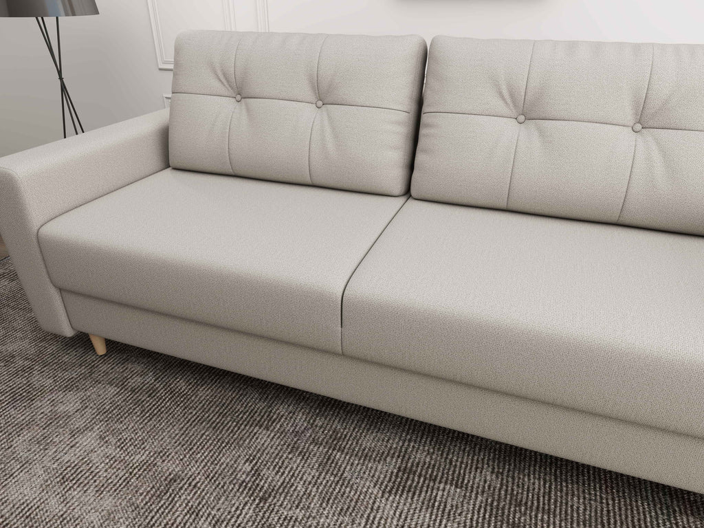 Canapea extensibilă dumonde cu ladă de depozitare si sezut confortabil din spuma high-density, Summer Enjoy Bej 225x100 cm