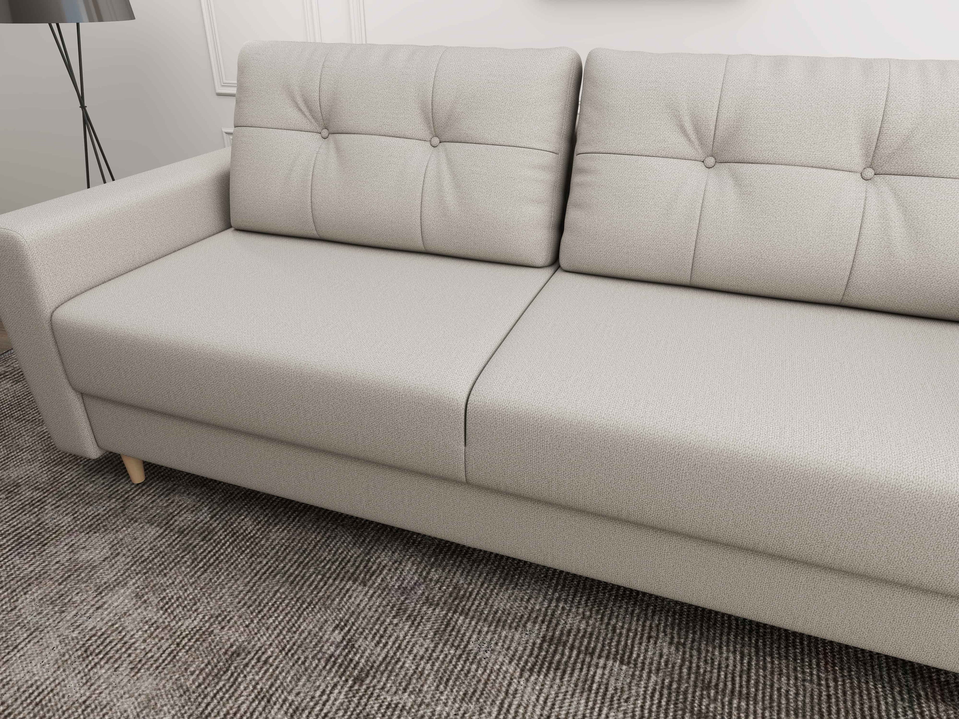 Canapea extensibilă dumonde cu ladă de depozitare si sezut confortabil din spuma high-density, Summer Enjoy Bej 225x100 cm