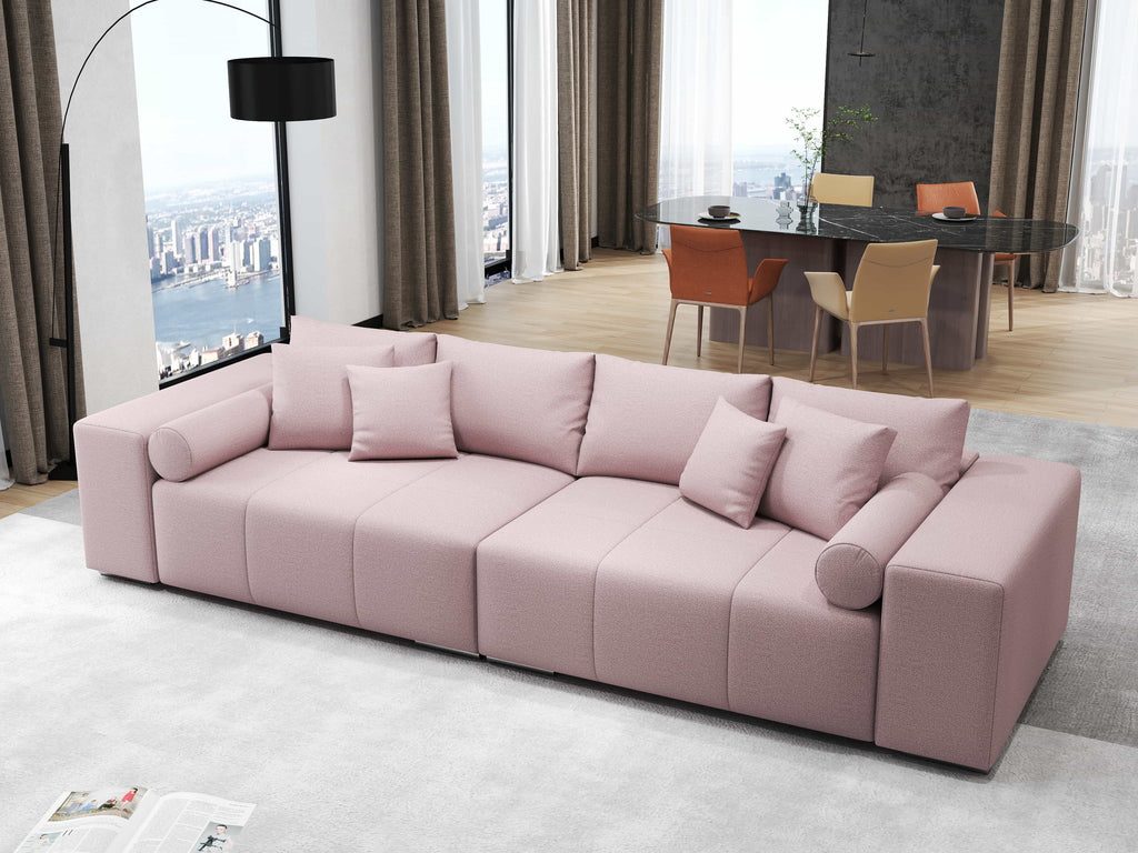 Canapea extensibilă dumonde cu ladă de depozitare si sezut confortabil din spuma high-density, Marbela Enjoy Flamingo XXL 295x100 cm