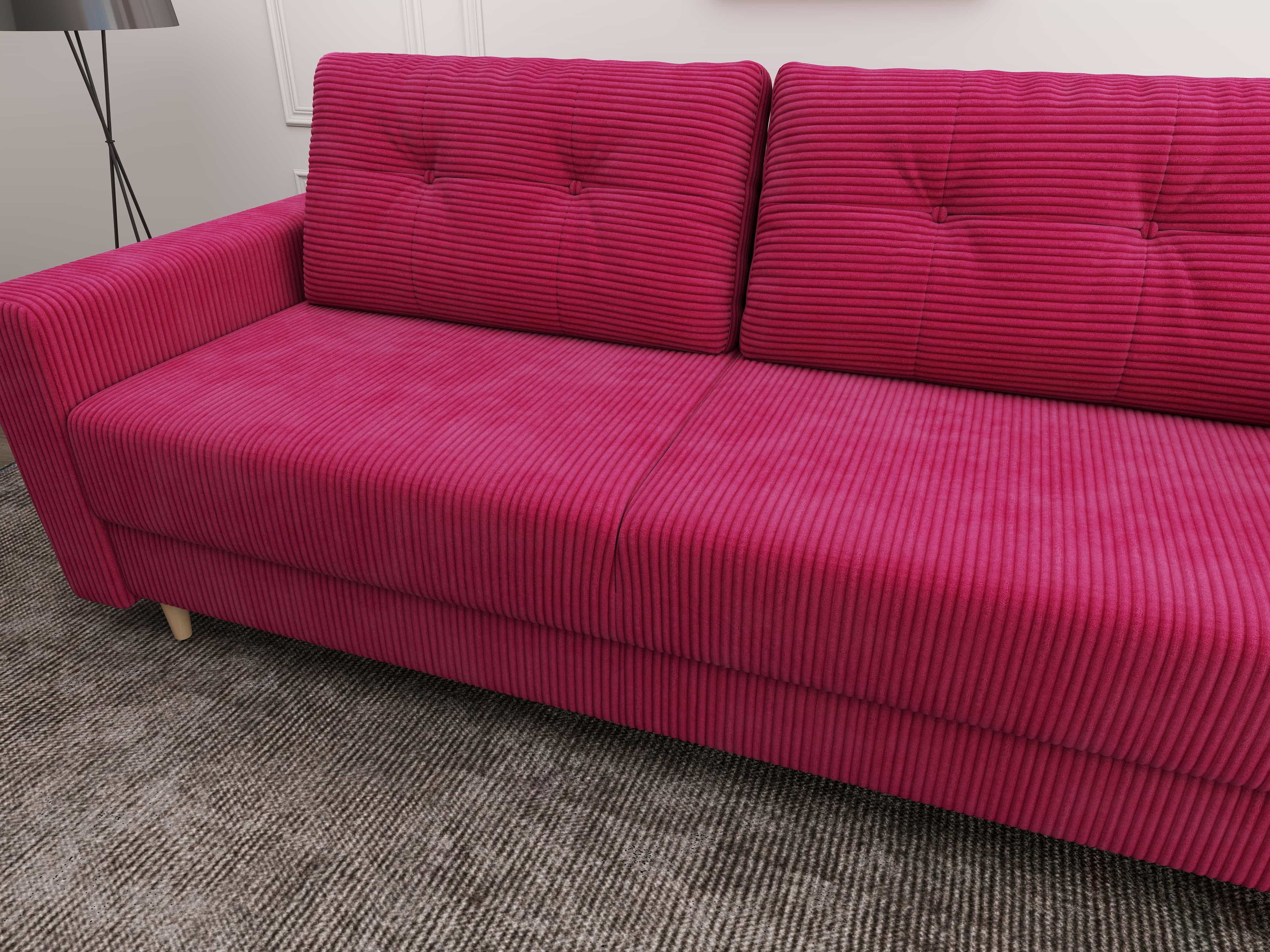 Canapea extensibilă dumonde cu ladă de depozitare si sezut confortabil din spuma high-density, Summer Zoom Rosu 225x100 cm