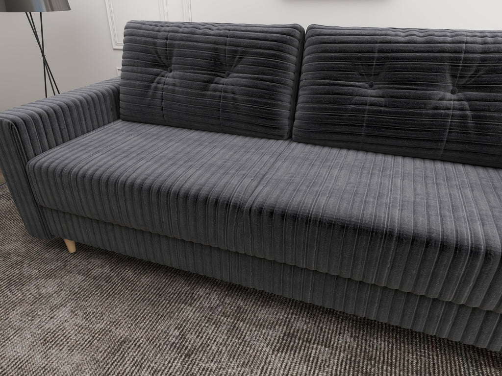 Canapea extensibilă dumonde cu ladă de depozitare si sezut confortabil din spuma high-density, Summer Ambience Gri 225x100 cm