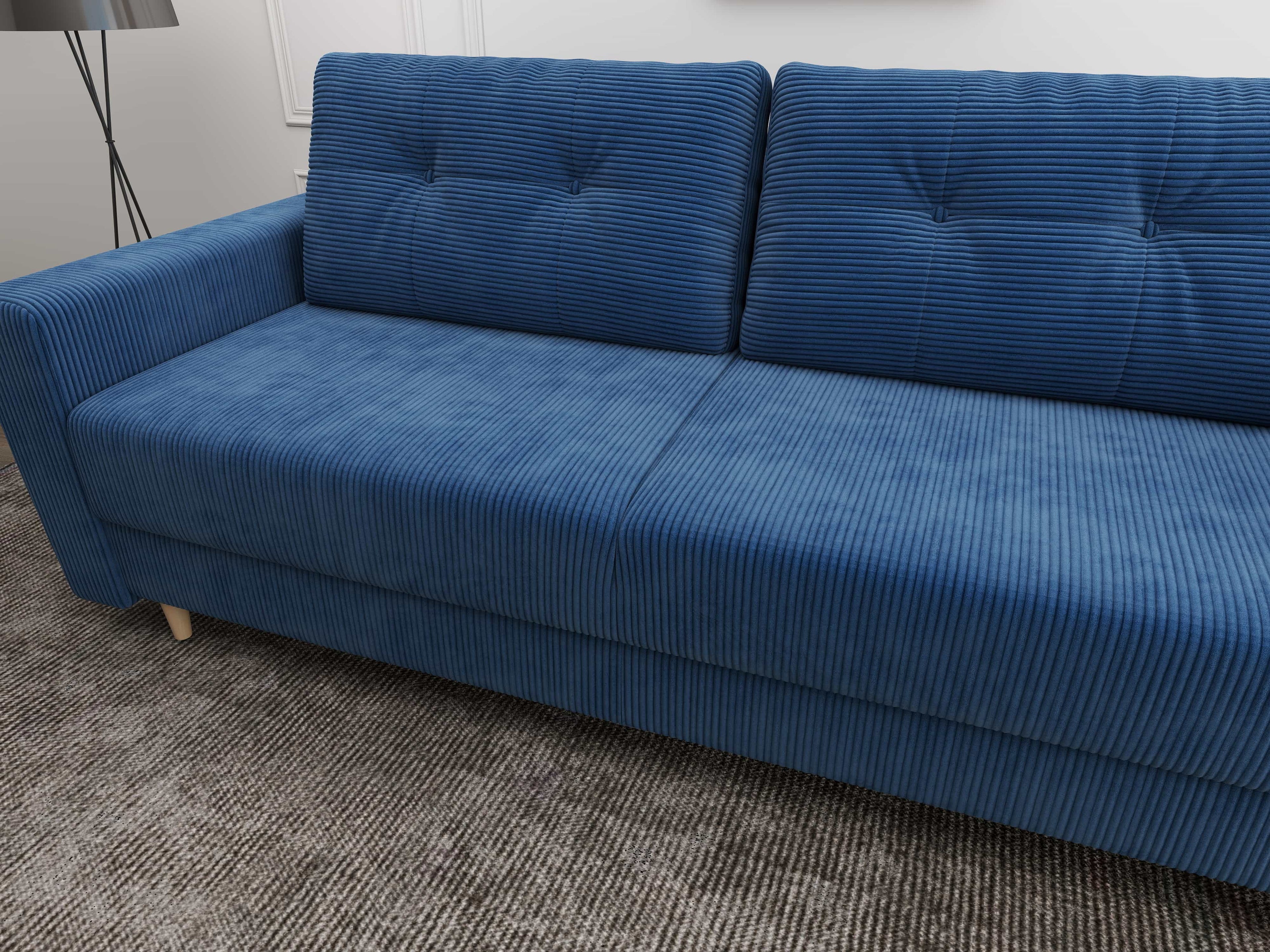 Canapea extensibilă dumonde cu ladă de depozitare si sezut confortabil din spuma high-density, Summer Zoom Albastru 225x100 cm