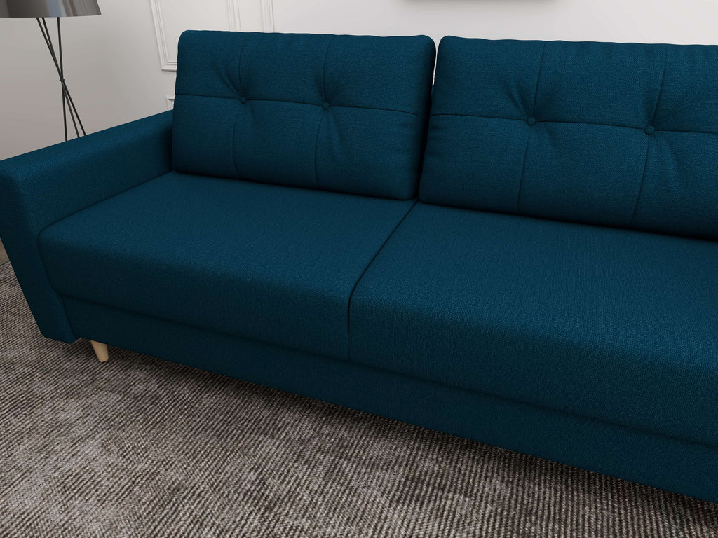 Canapea extensibilă dumonde cu ladă de depozitare si sezut confortabil din spuma high-density, Summer Enjoy Petrol 225x100 cm