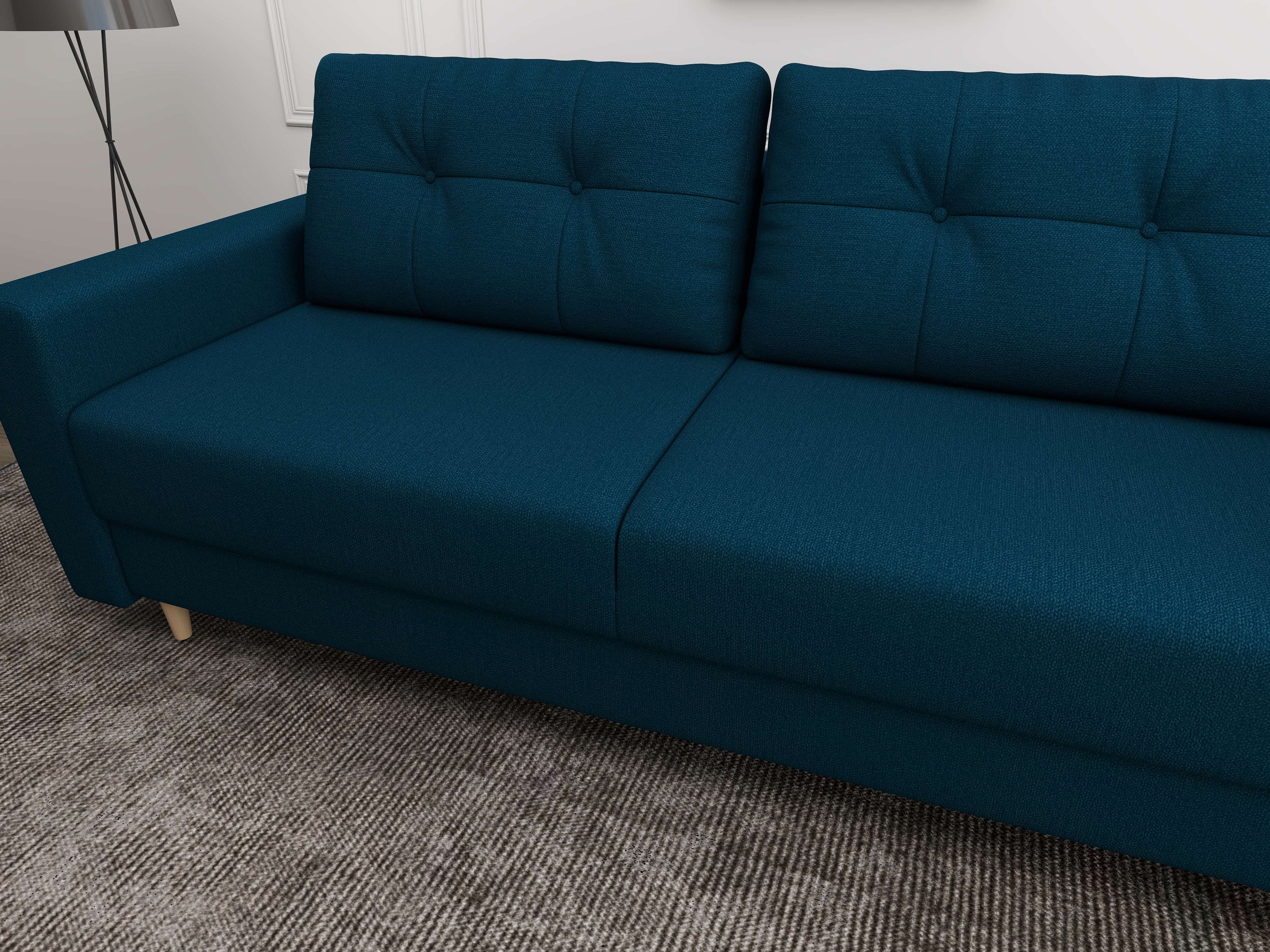 Canapea extensibilă dumonde cu ladă de depozitare si sezut confortabil din spuma high-density, Summer Enjoy Petrol 225x100 cm