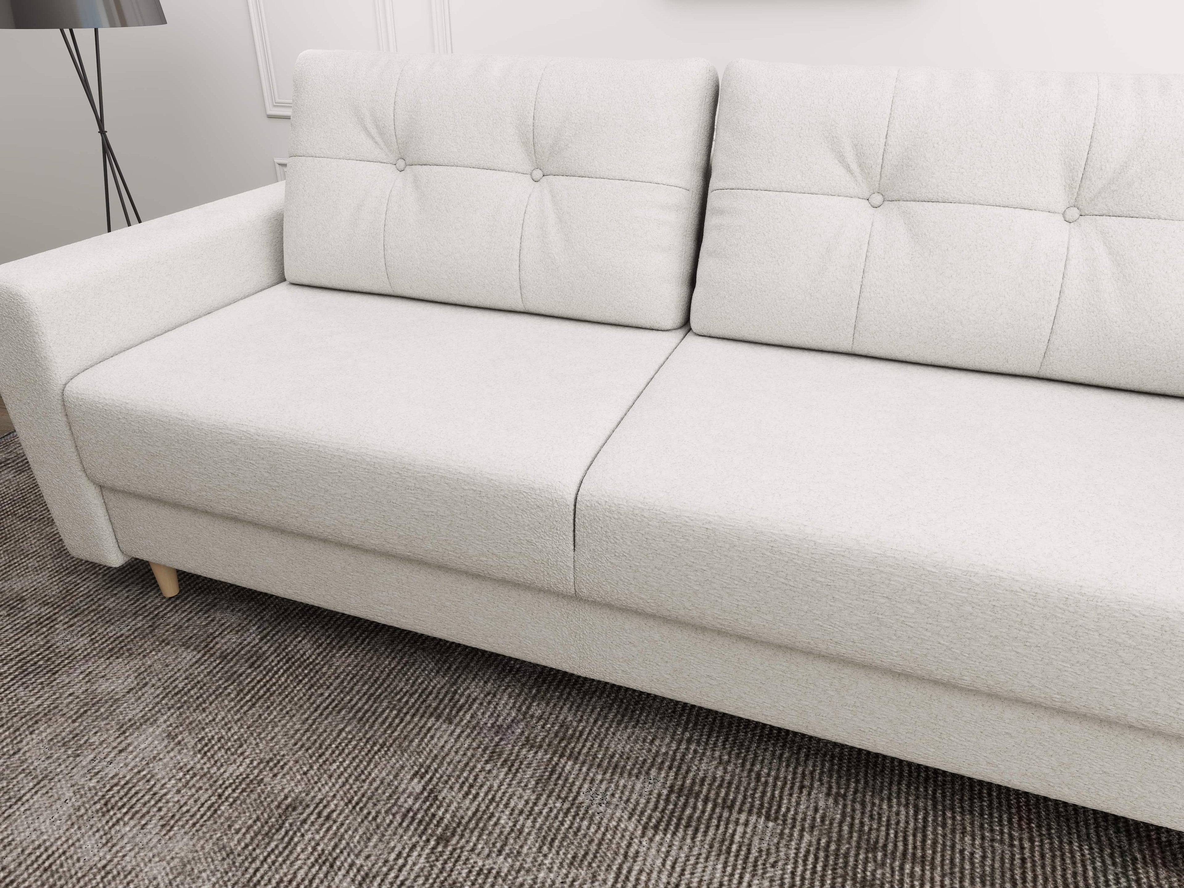 Canapea extensibilă dumonde cu ladă de depozitare si sezut confortabil din spuma high-density, Summer Euphoria Ivory 225x100 cm