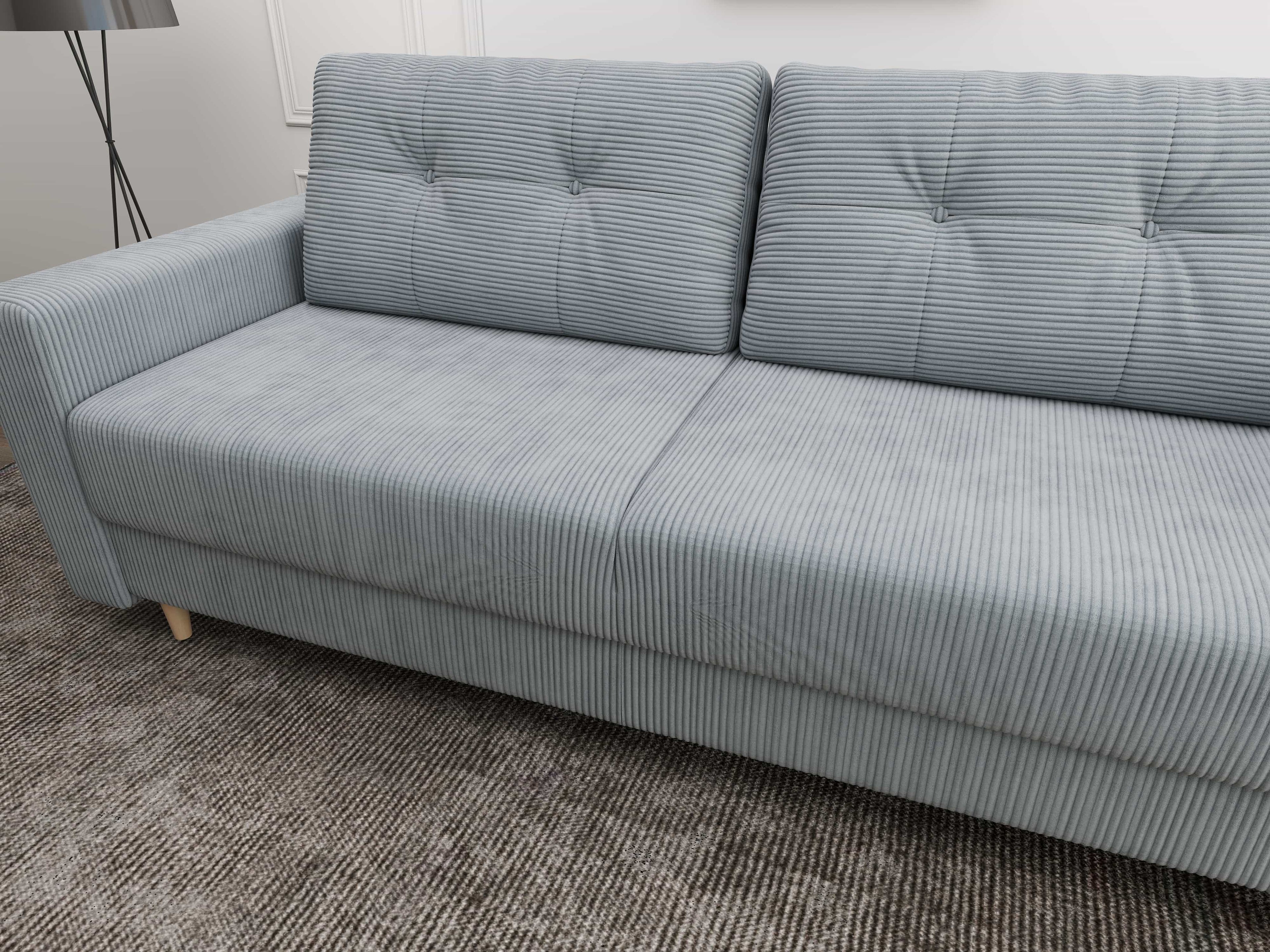 Canapea extensibilă dumonde cu ladă de depozitare si sezut confortabil din spuma high-density, Summer Zoom Grey 225x100 cm