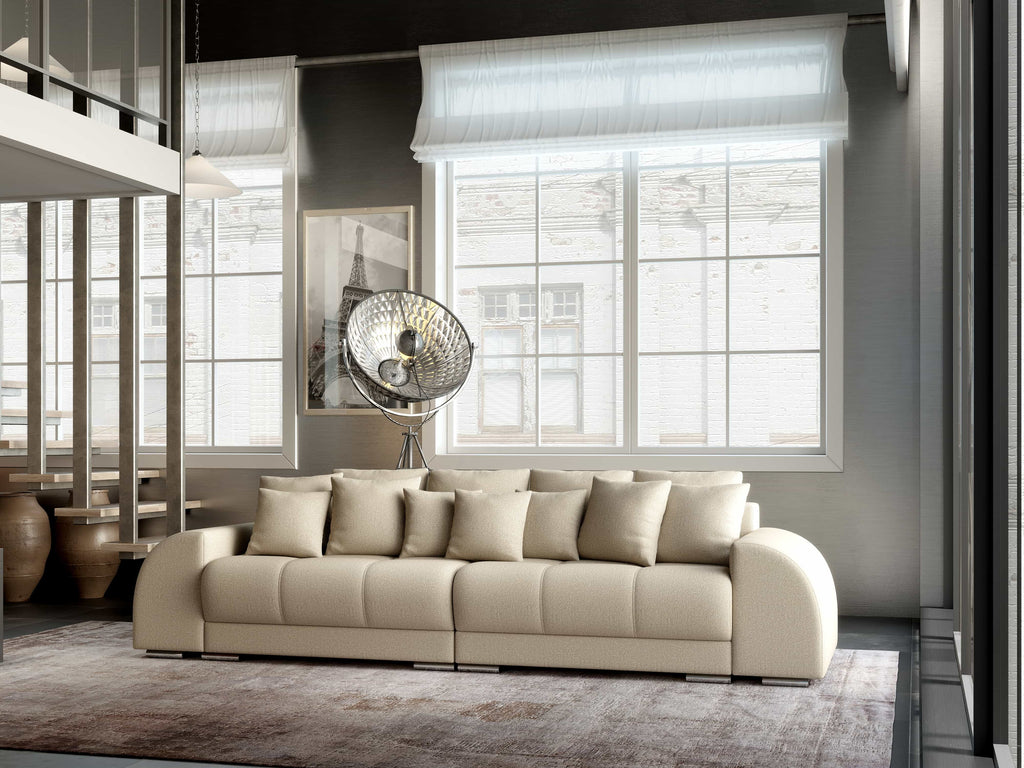 Canapea extensibilă dumonde cu 2 lăzi de depozitare si sezut confortabil din spuma high-density, Verona Enjoy Camel 310x100 cm