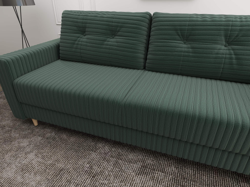 Canapea extensibilă dumonde cu ladă de depozitare si sezut confortabil din spuma high-density, Summer Ambience Verde 225x100 cm