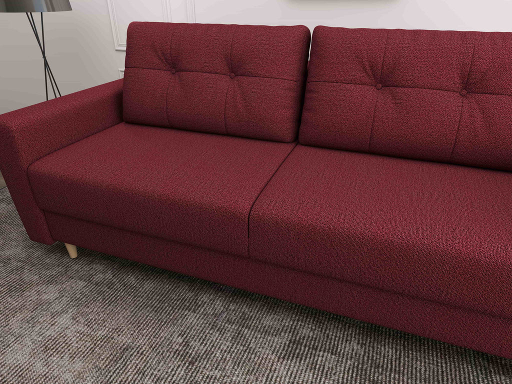 Canapea extensibilă dumonde cu ladă de depozitare si sezut confortabil din spuma high-density, Summer Enjoy Rosu 225x100 cm