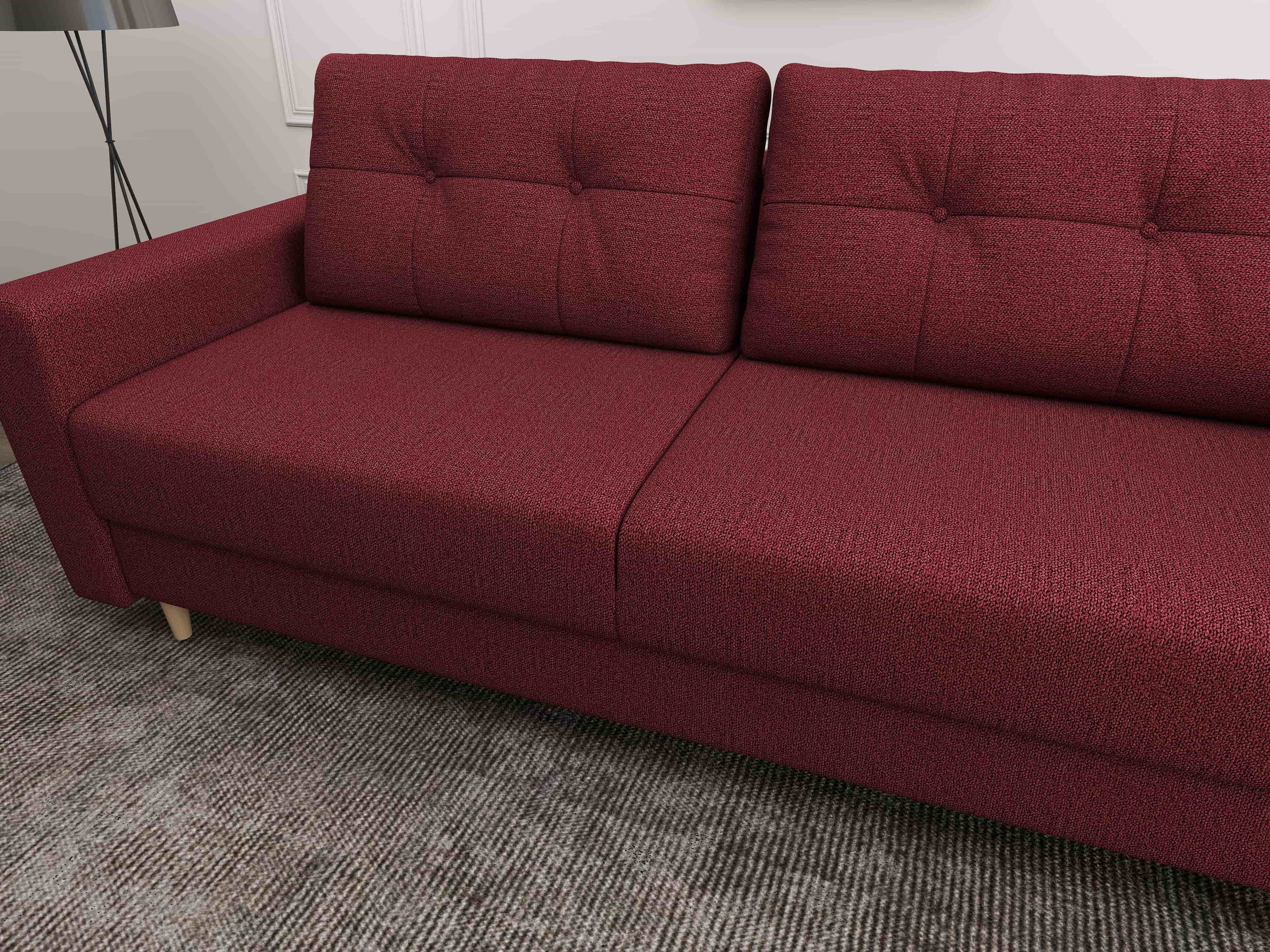 Canapea extensibilă dumonde cu ladă de depozitare si sezut confortabil din spuma high-density, Summer Enjoy Rosu 225x100 cm