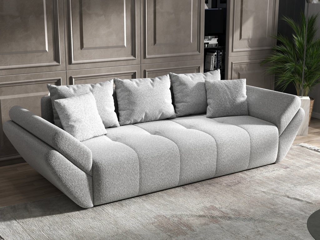 Canapea extensibilă dumonde cu ladă de depozitare si sezut confortabil din spuma high-density, Berlin Euphoria Dove 250x100 cm