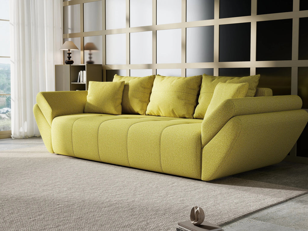 Canapea extensibilă dumonde cu ladă de depozitare si sezut confortabil din spuma high-density, Berlin Enjoy Green 250x100 cm