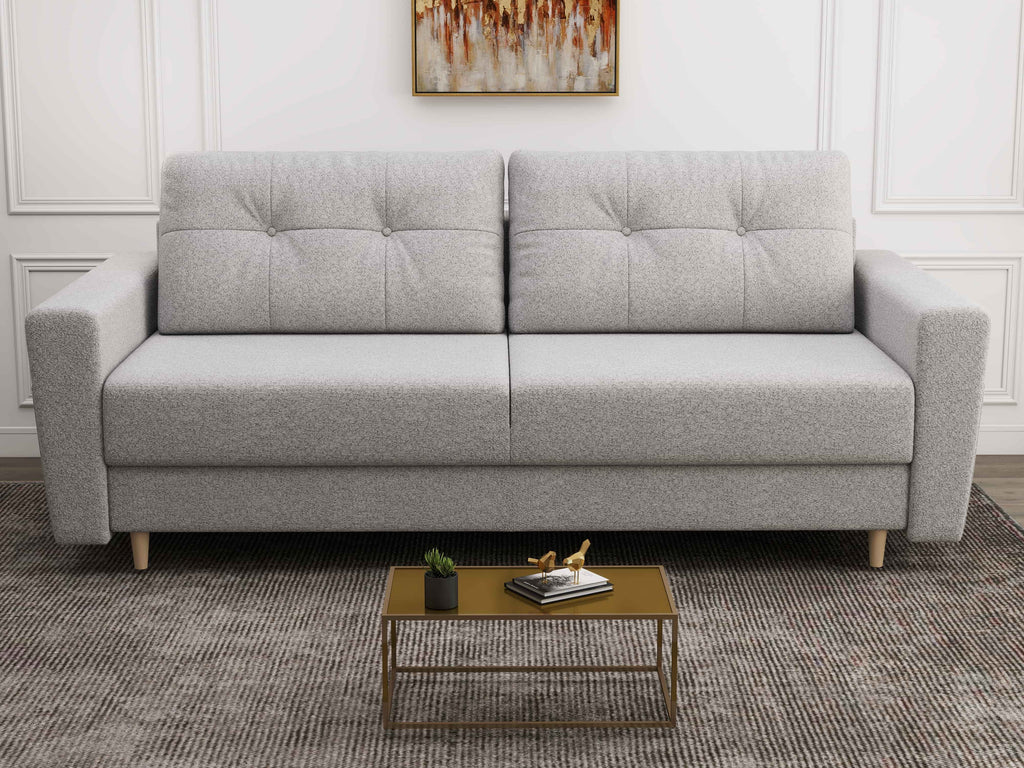 Canapea extensibilă dumonde cu ladă de depozitare si sezut confortabil din spuma high-density, Summer Euphoria Dove 225x100 cm