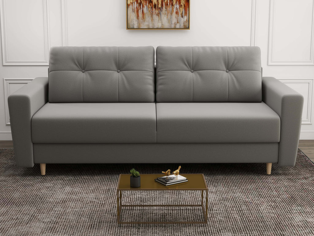 Canapea extensibilă dumonde cu ladă de depozitare si sezut confortabil din spuma high-density, Summer Royal Gri 225x100 cm