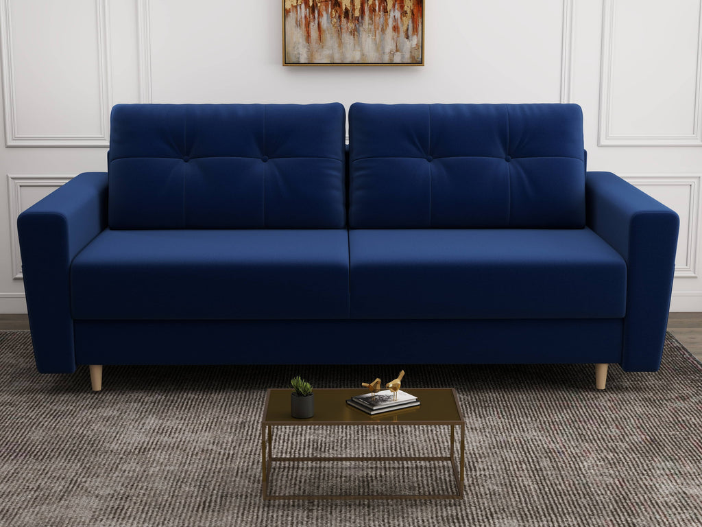 Canapea extensibilă dumonde cu ladă de depozitare si sezut confortabil din spuma high-density, Summer Royal Albastru 225x100 cm