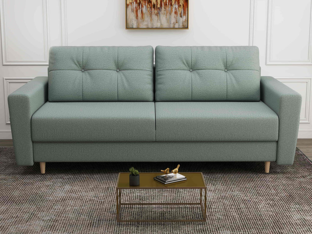 Canapea extensibilă dumonde cu ladă de depozitare si sezut confortabil din spuma high-density, Summer Enjoy Mint 225x100 cm