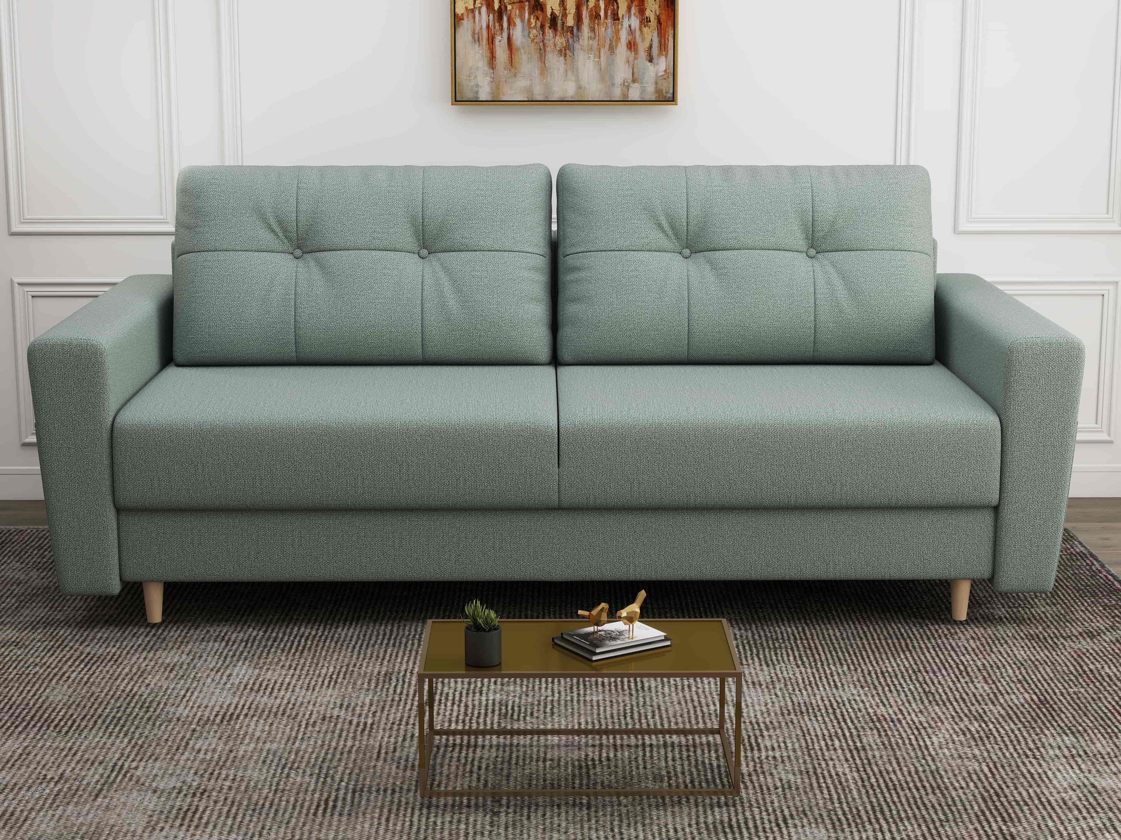Canapea extensibilă dumonde cu ladă de depozitare si sezut confortabil din spuma high-density, Summer Enjoy Mint 225x100 cm