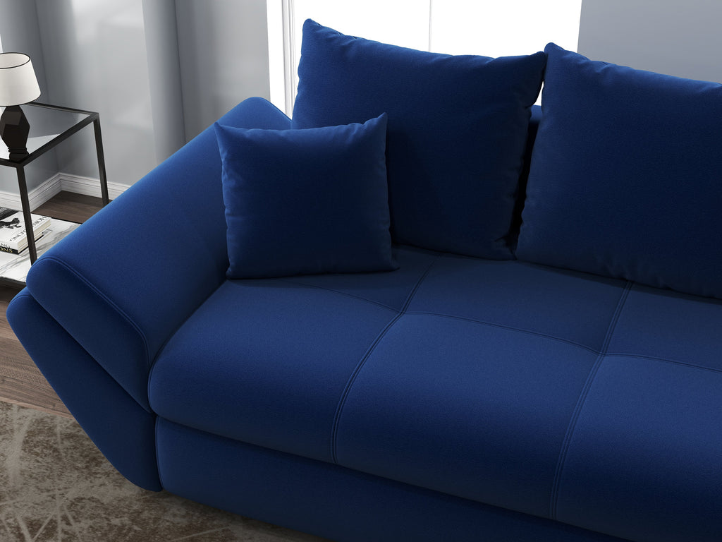 Canapea extensibilă dumonde cu ladă de depozitare si sezut confortabil din spuma high-density, Loana Royal Blue 250x100 cm