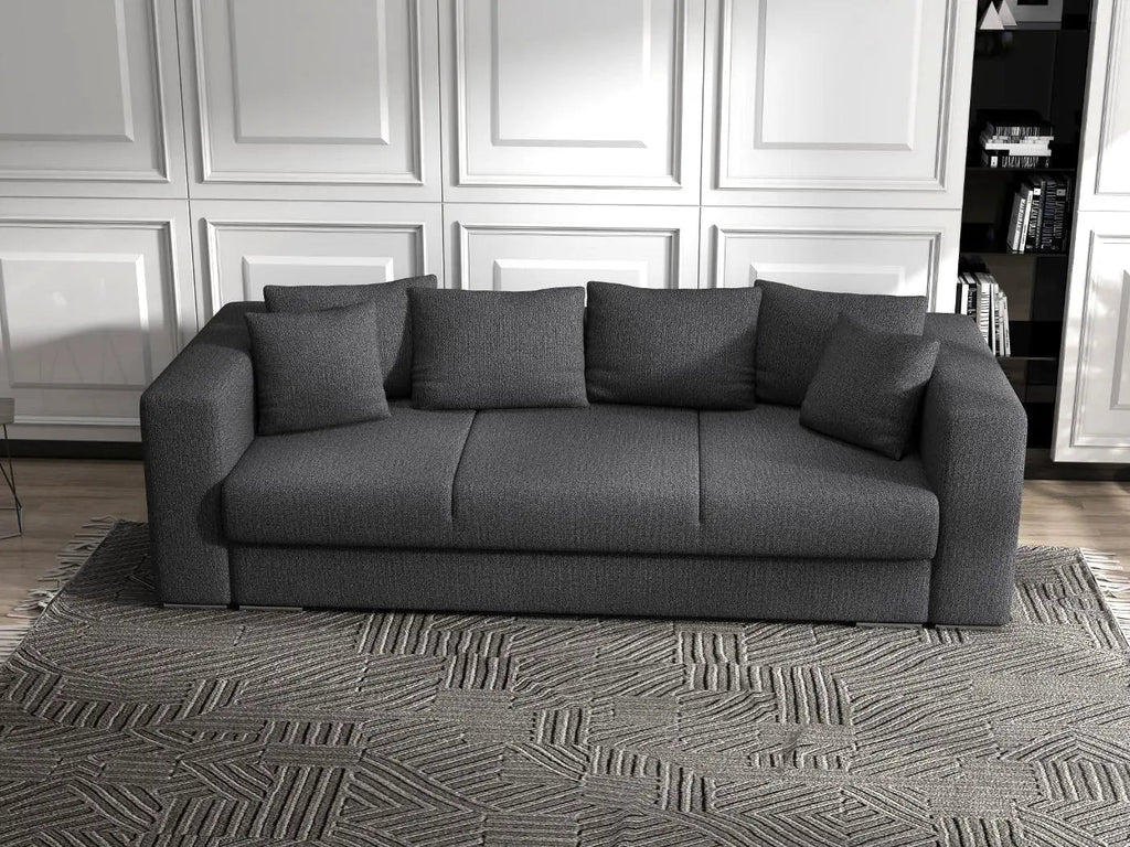 Canapea extensibilă dumonde cu ladă de depozitare si sezut confortabil din spuma high-density, Gloria Enjoy grafit 240x100 cm