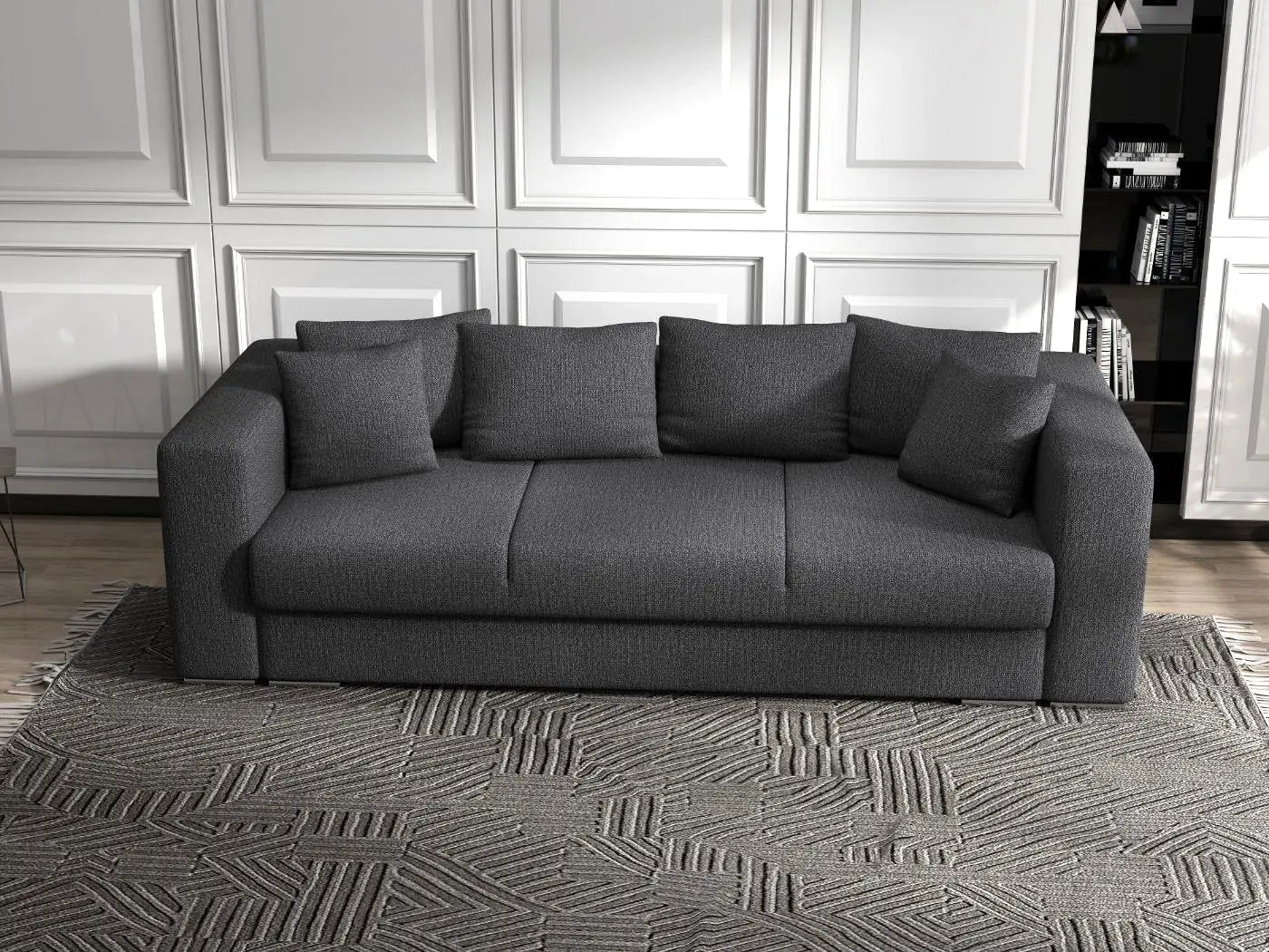 Canapea extensibilă dumonde cu ladă de depozitare si sezut confortabil din spuma high-density, Gloria Enjoy grafit 240x100 cm