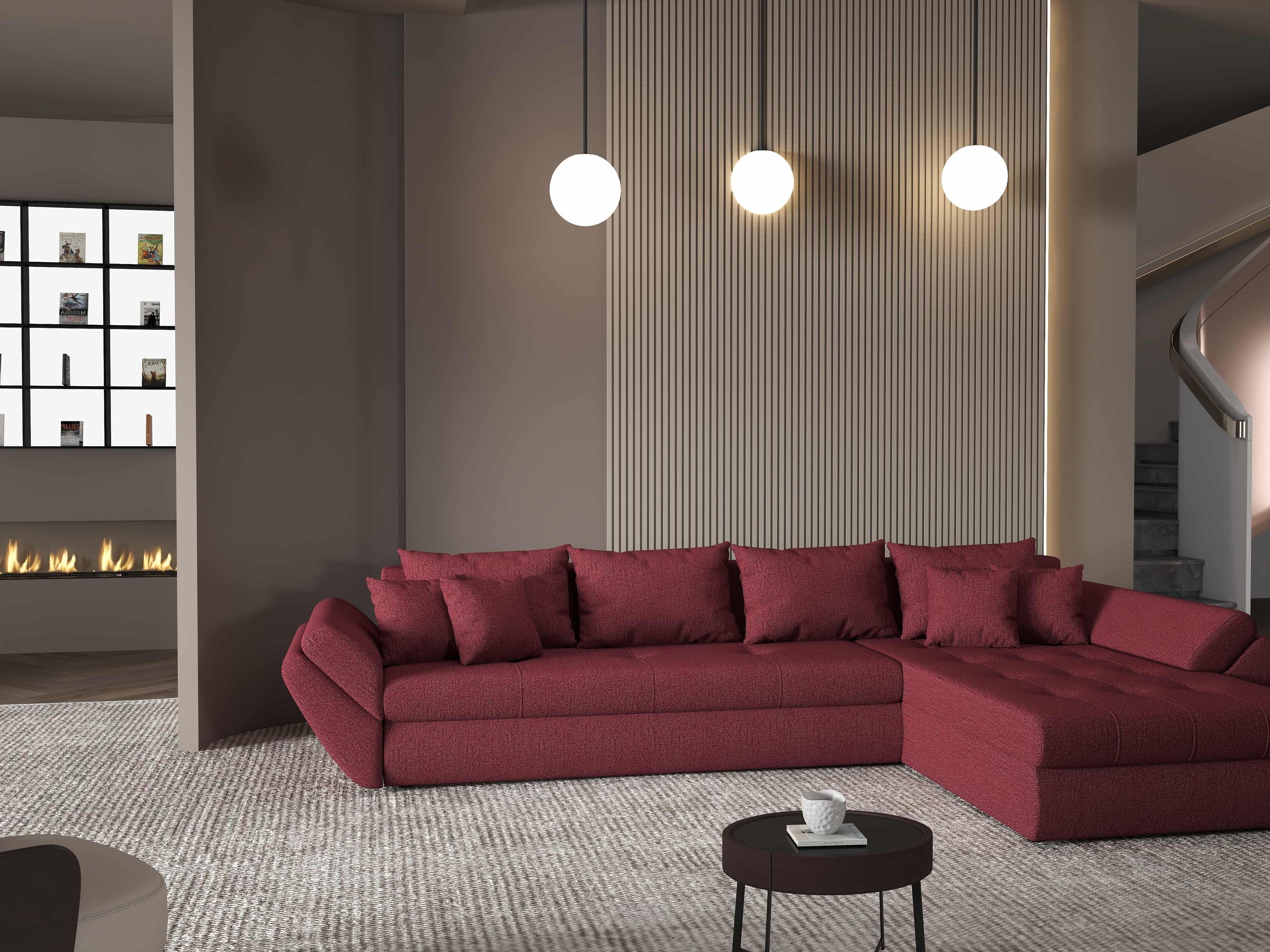 Colțar extensibil dumonde cu ladă de depozitare si sezut confortabil din spuma high-density, Loana XL Enjoy Winery II 335x185 cm