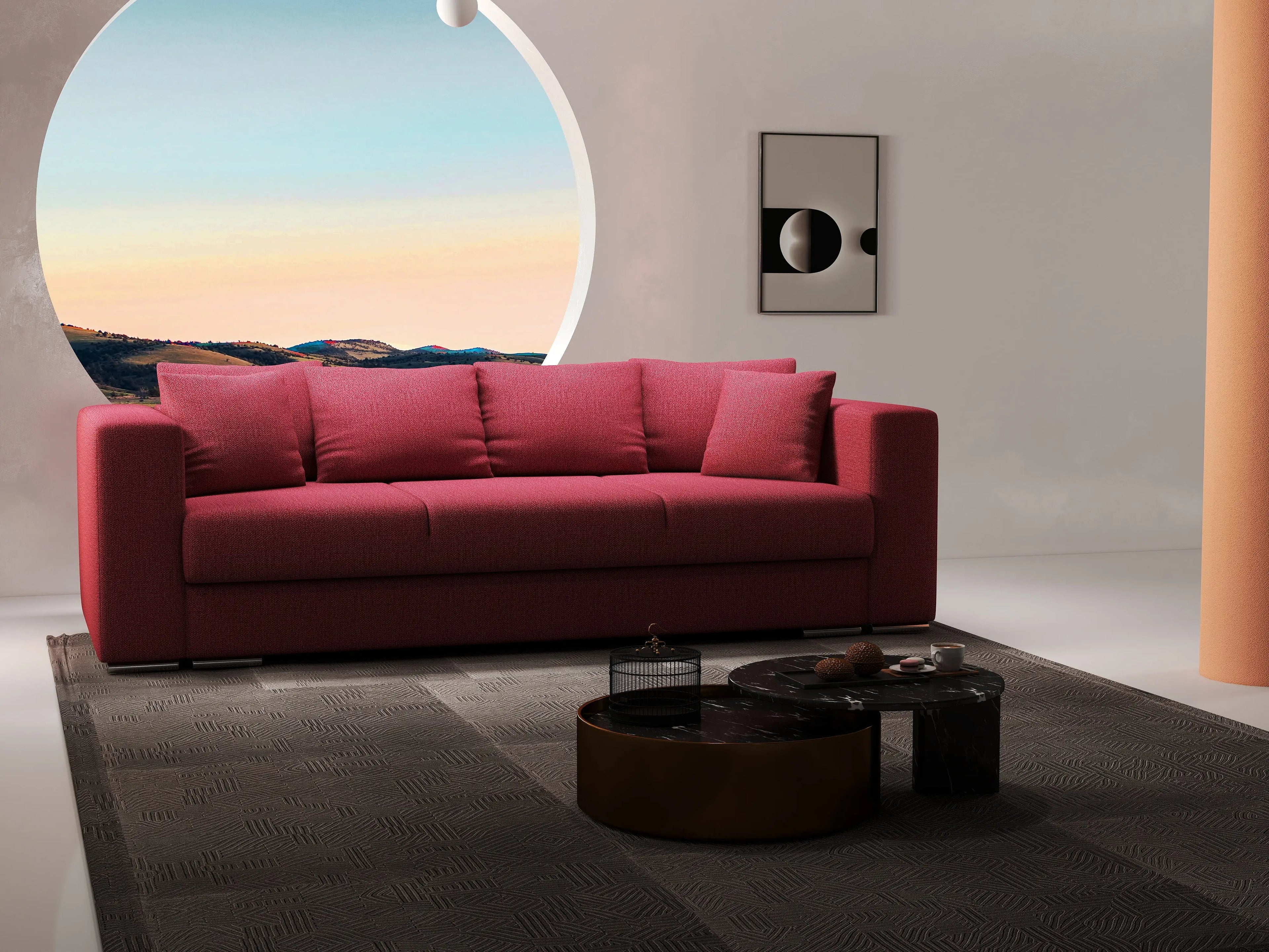 Canapea extensibilă dumonde cu ladă de depozitare si sezut confortabil din spuma high-density, Gloria Enjoy Winery 240x100 cm