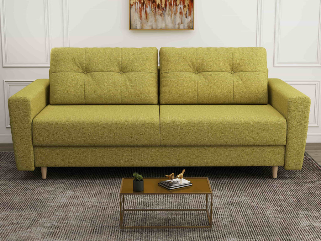 Canapea extensibilă dumonde cu ladă de depozitare si sezut confortabil din spuma high-density, Summer Enjoy Verde 225x100 cm