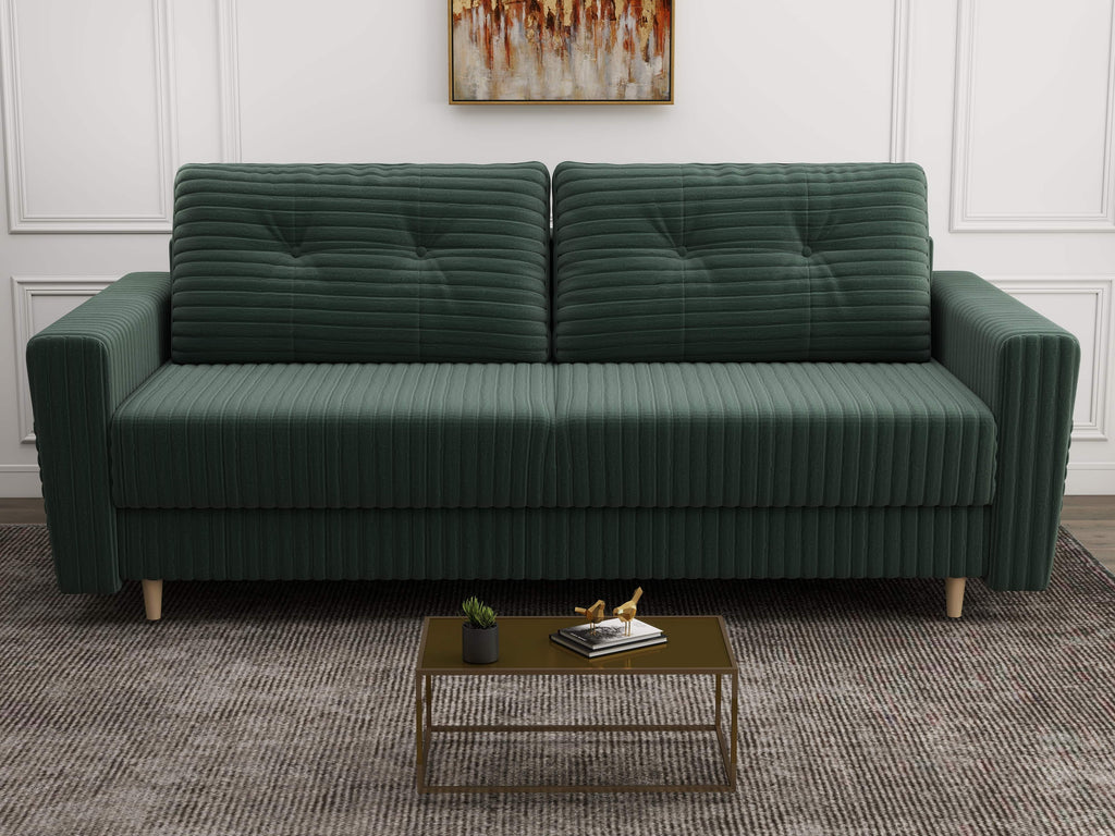 Canapea extensibilă dumonde cu ladă de depozitare si sezut confortabil din spuma high-density, Summer Ambience Verde 225x100 cm