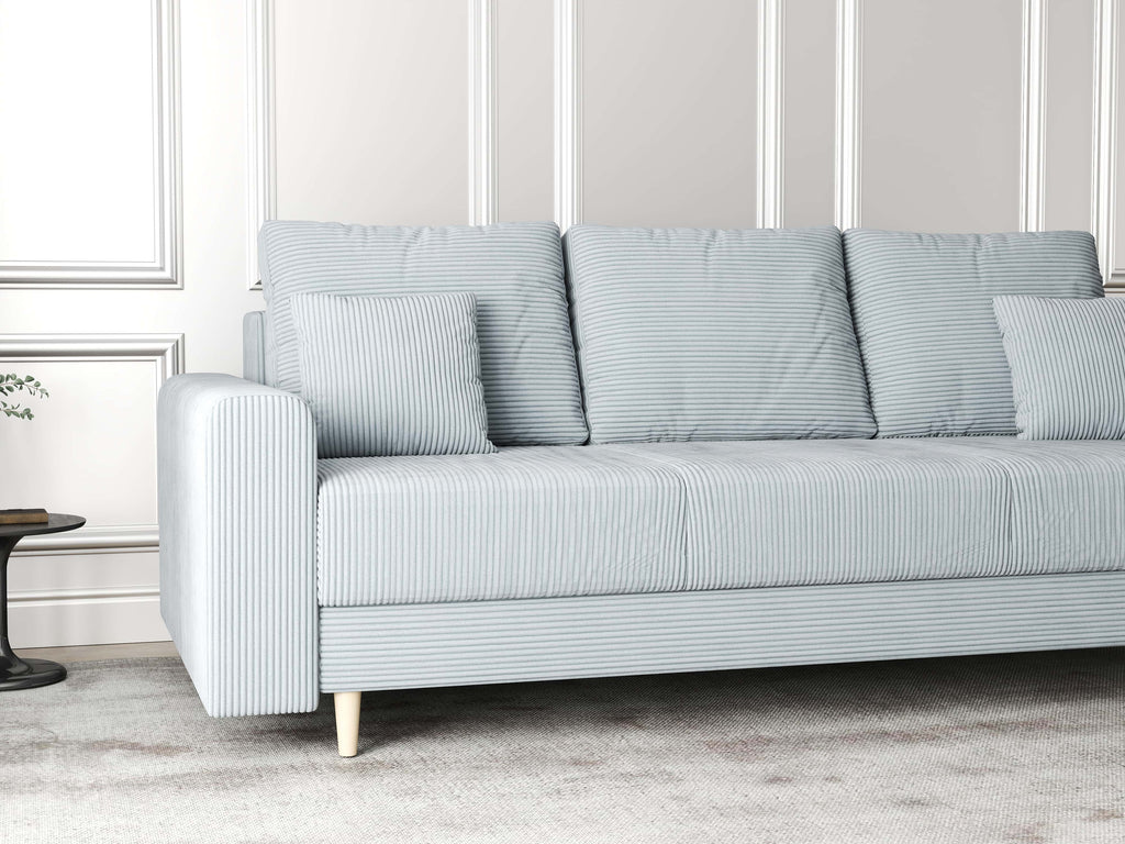Canapea extensibilă dumonde cu ladă de depozitare si sezut confortabil din spuma high-density, Kronos Zoom Gri 210x100 cm