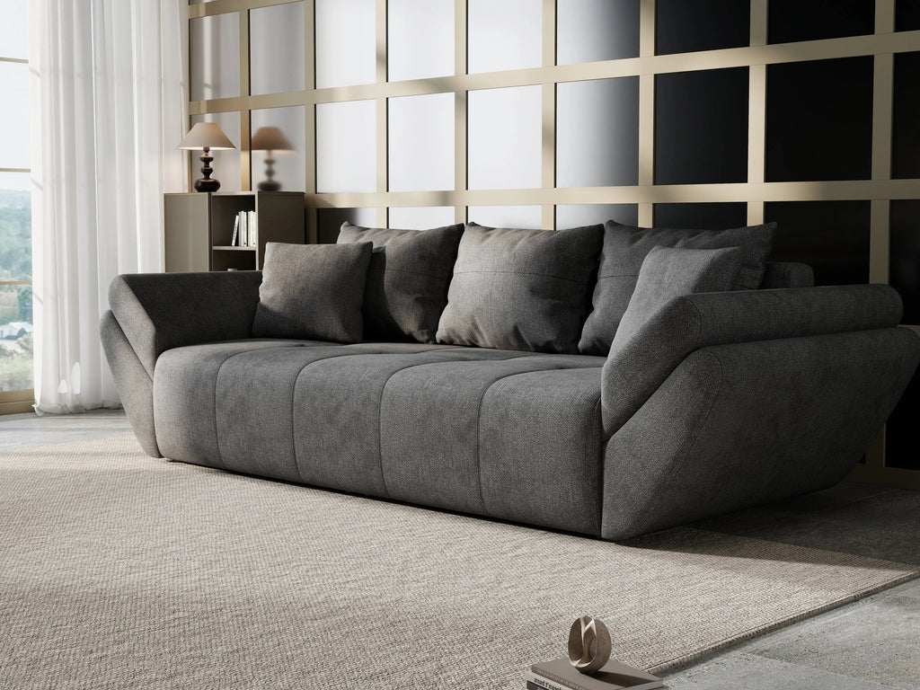 Canapea extensibilă dumonde cu ladă de depozitare si sezut confortabil din spuma high-density, Berlin Enjoy Kaki 250x100 cm
