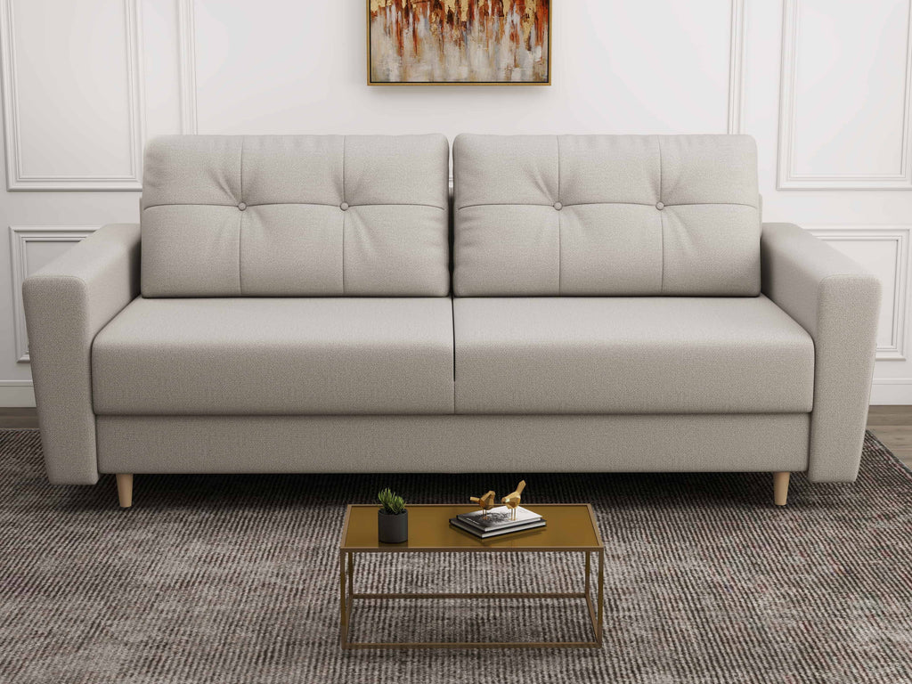 Canapea extensibilă dumonde cu ladă de depozitare si sezut confortabil din spuma high-density, Summer Enjoy Bej 225x100 cm
