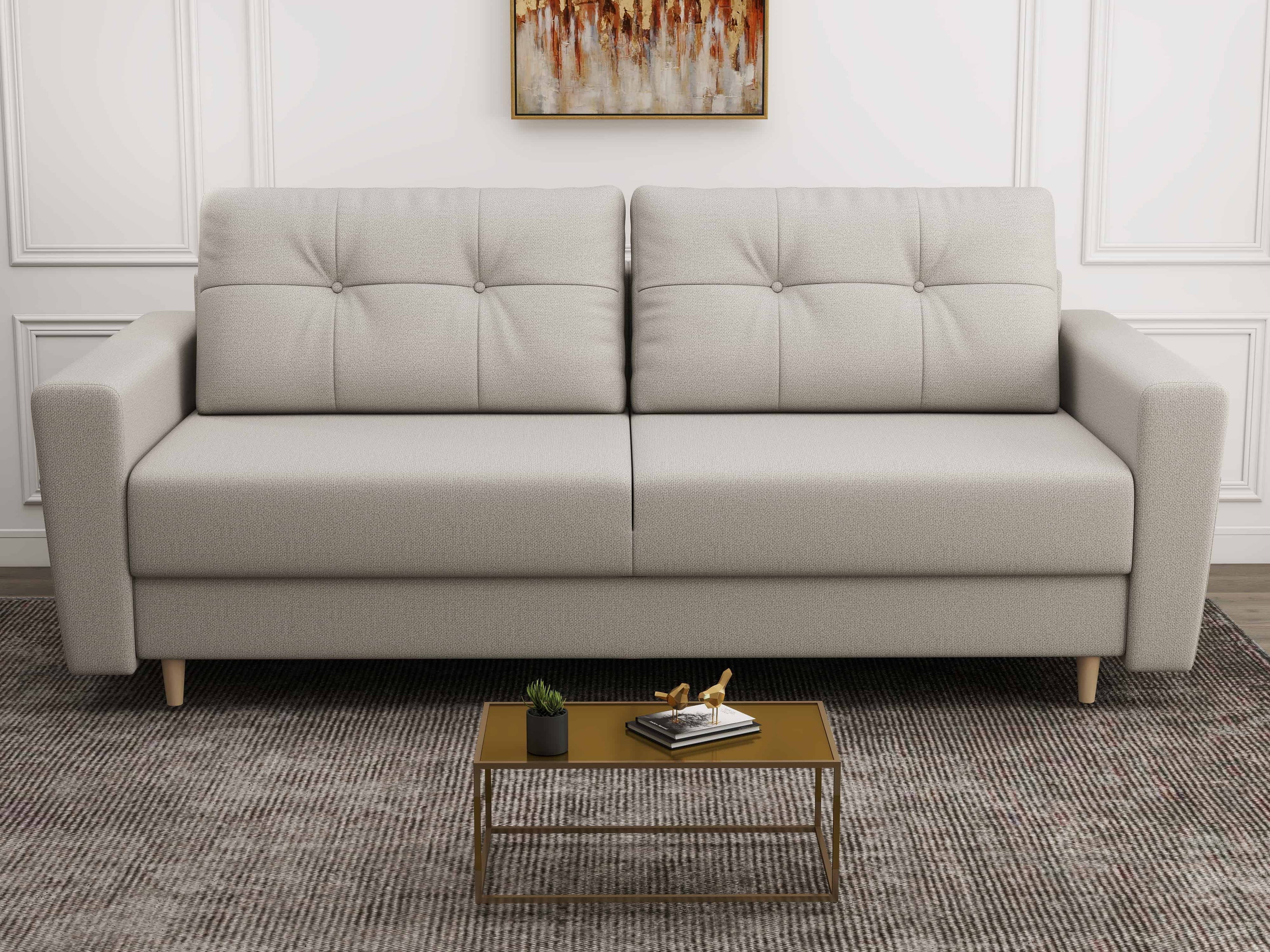 Canapea extensibilă dumonde cu ladă de depozitare si sezut confortabil din spuma high-density, Summer Enjoy Bej 225x100 cm