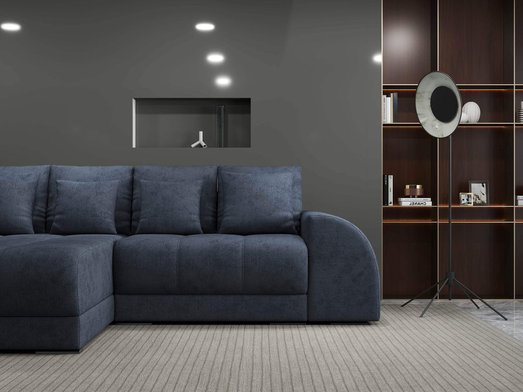 Colțar extensibil dumonde cu ladă de depozitare si sezut confortabil din spuma high-density, Verona Enjoy Antracit 290x185 cm
