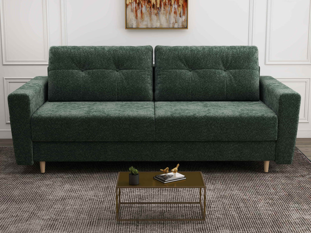 Canapea extensibilă dumonde cu ladă de depozitare si sezut confortabil din spuma high-density, Summer Euphoria Verde 225x100 cm