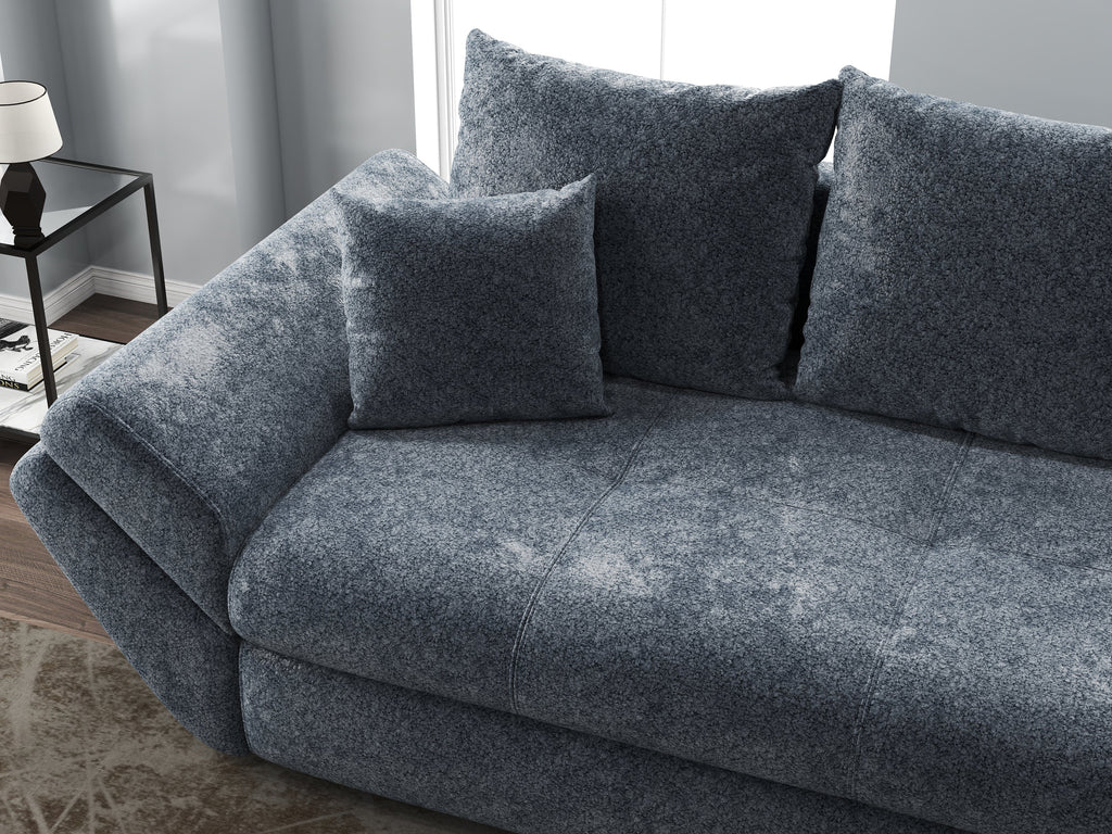 Canapea extensibilă dumonde cu ladă de depozitare si sezut confortabil din spuma high-density, Loana Euphoria Grafit 250x100 cm